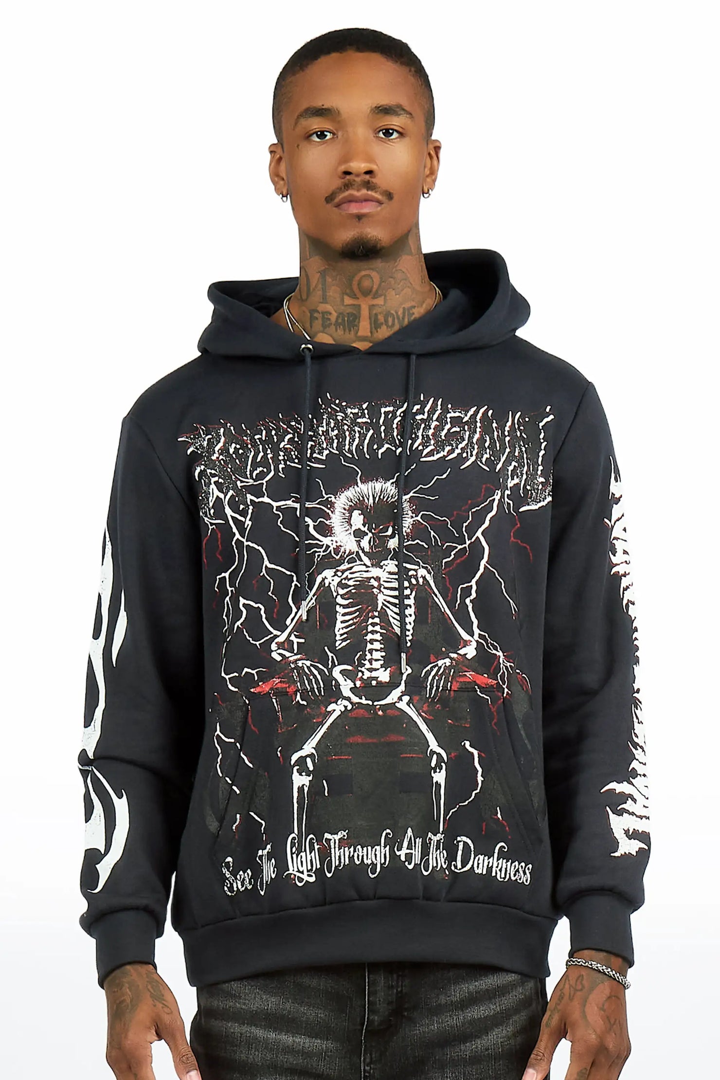 Deathrow Navy Graphic Hoodie