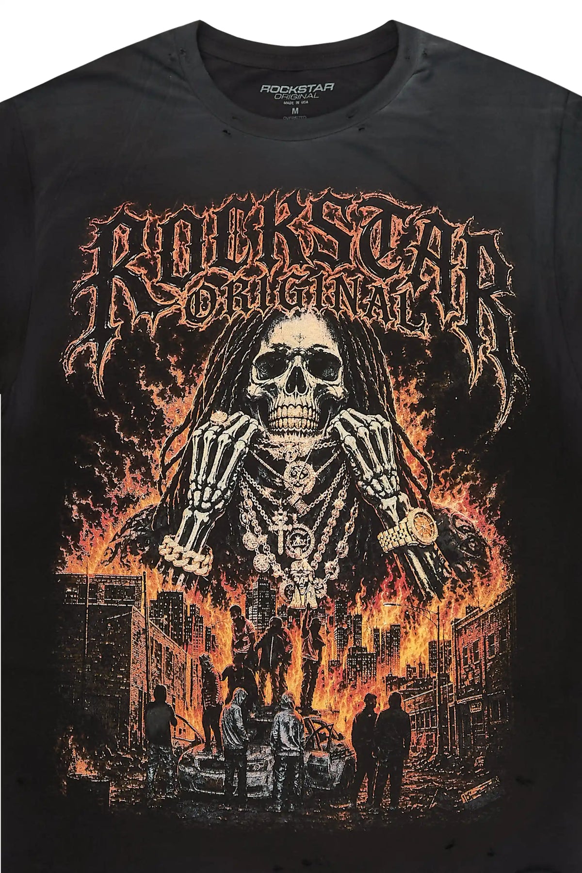 Ronan Black Oversized Graphic T-Shirt