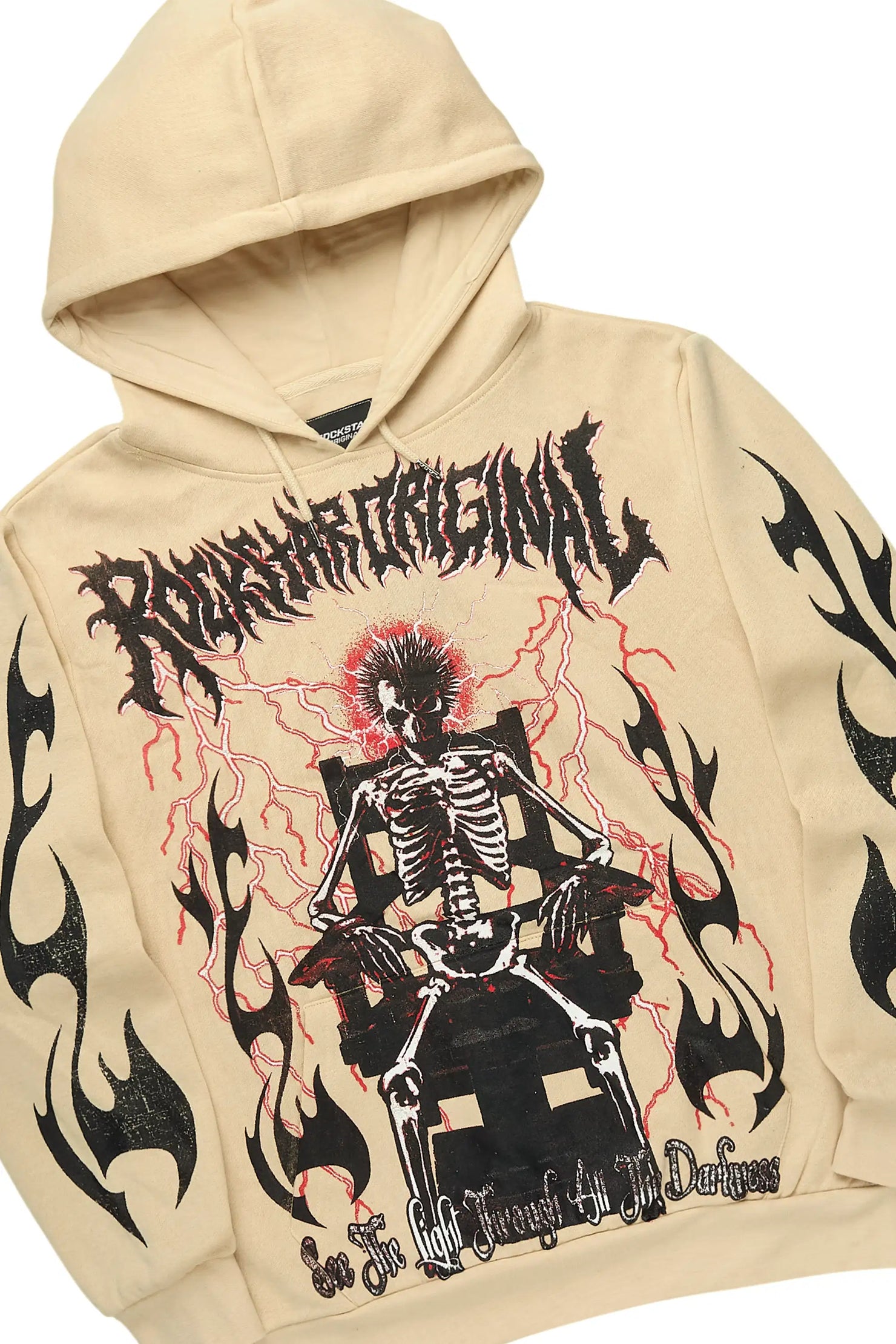 Deathrow Beige/Black Hoodie/Stacked Track Pant Set