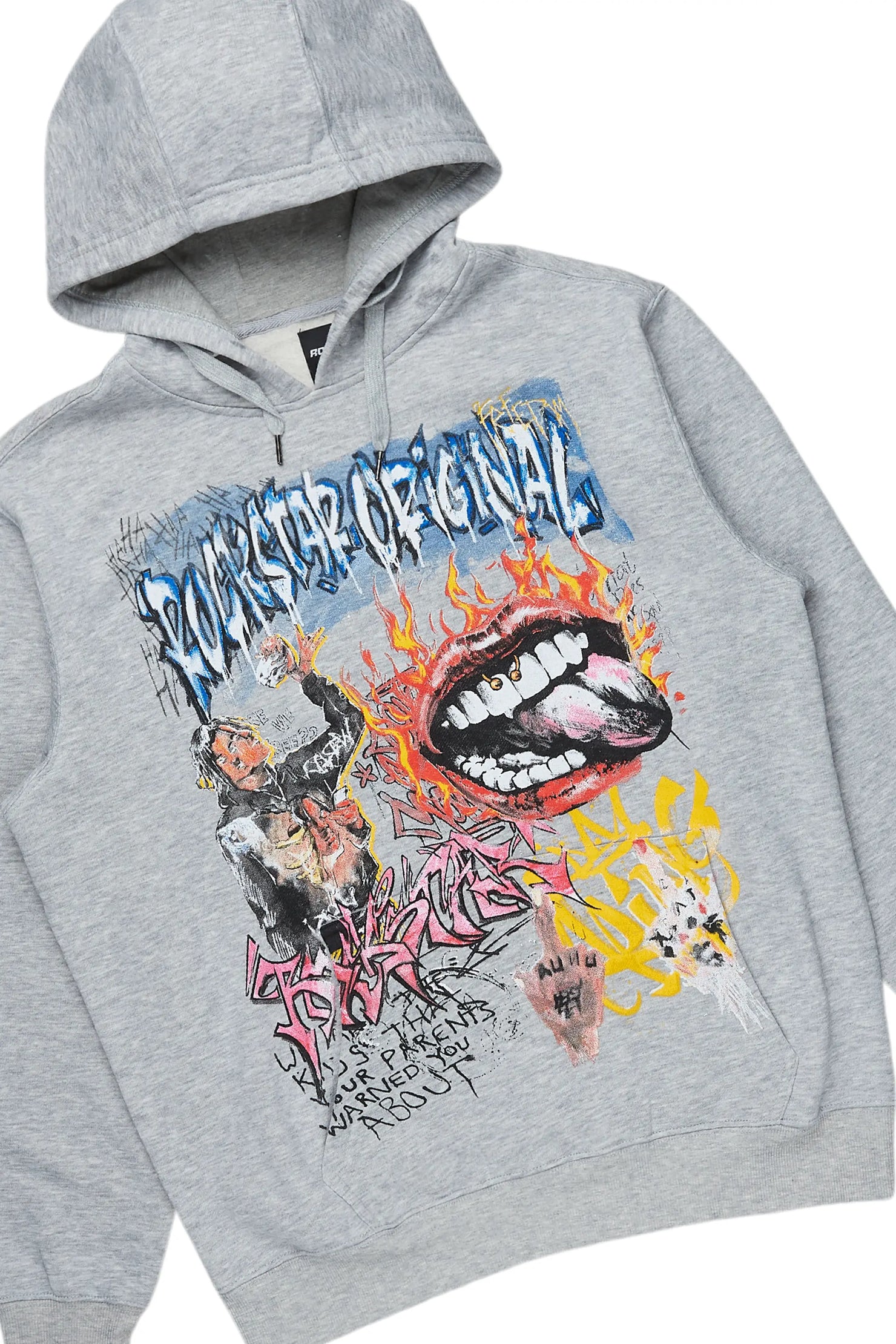 Yooz Heather Grey Hoodie/Stacked Flare Cargo Jean Bundle