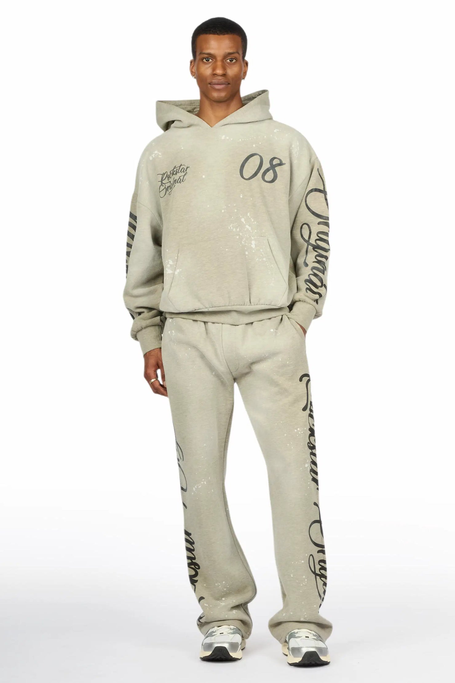 Hanif 2.0 Vintage Dark Oatmeal Hoodie/ Relaxed Pant Track Set