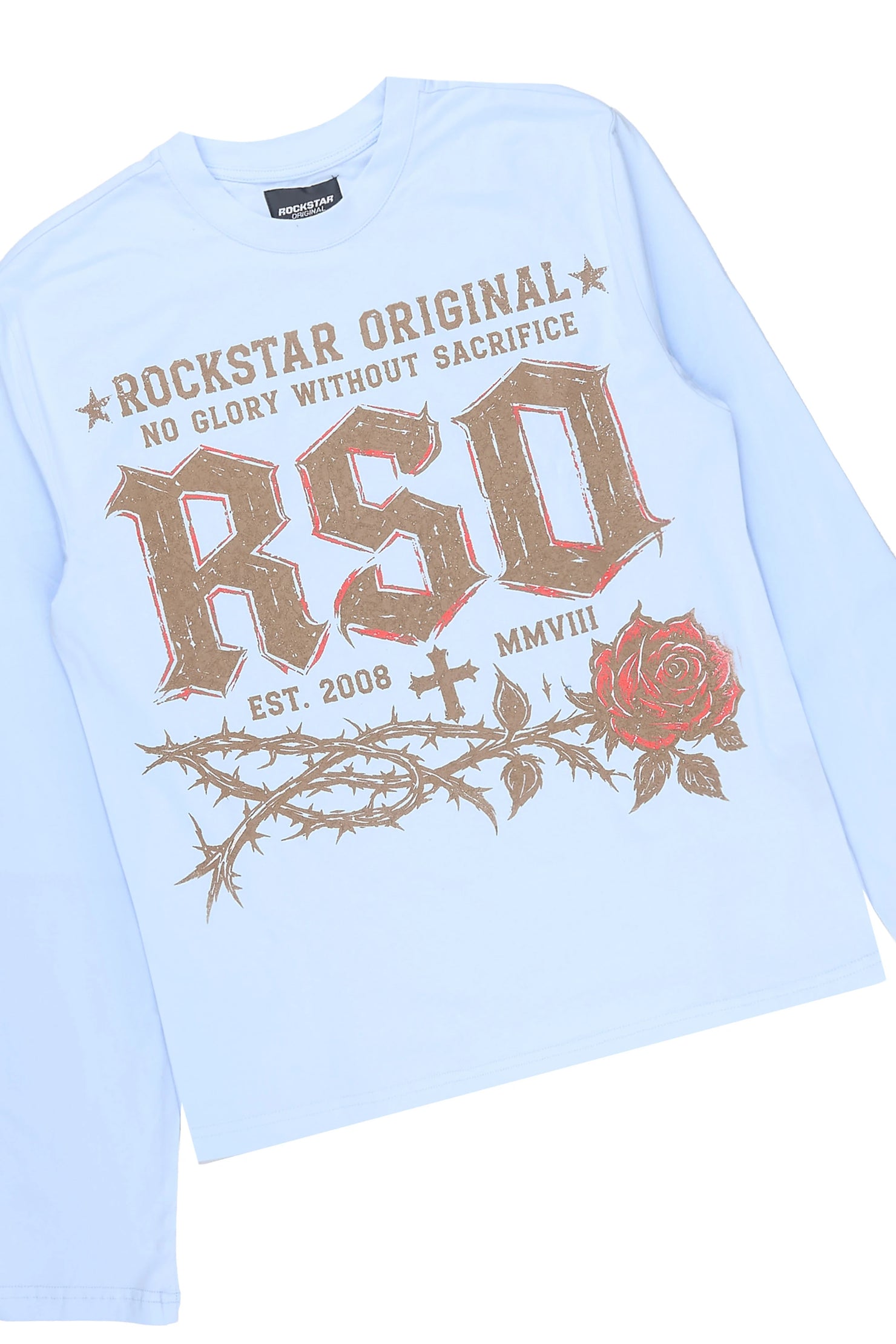 Boys Athens Light Blue/Tint Long Sleeve T-Shirt Stacked Jean Set