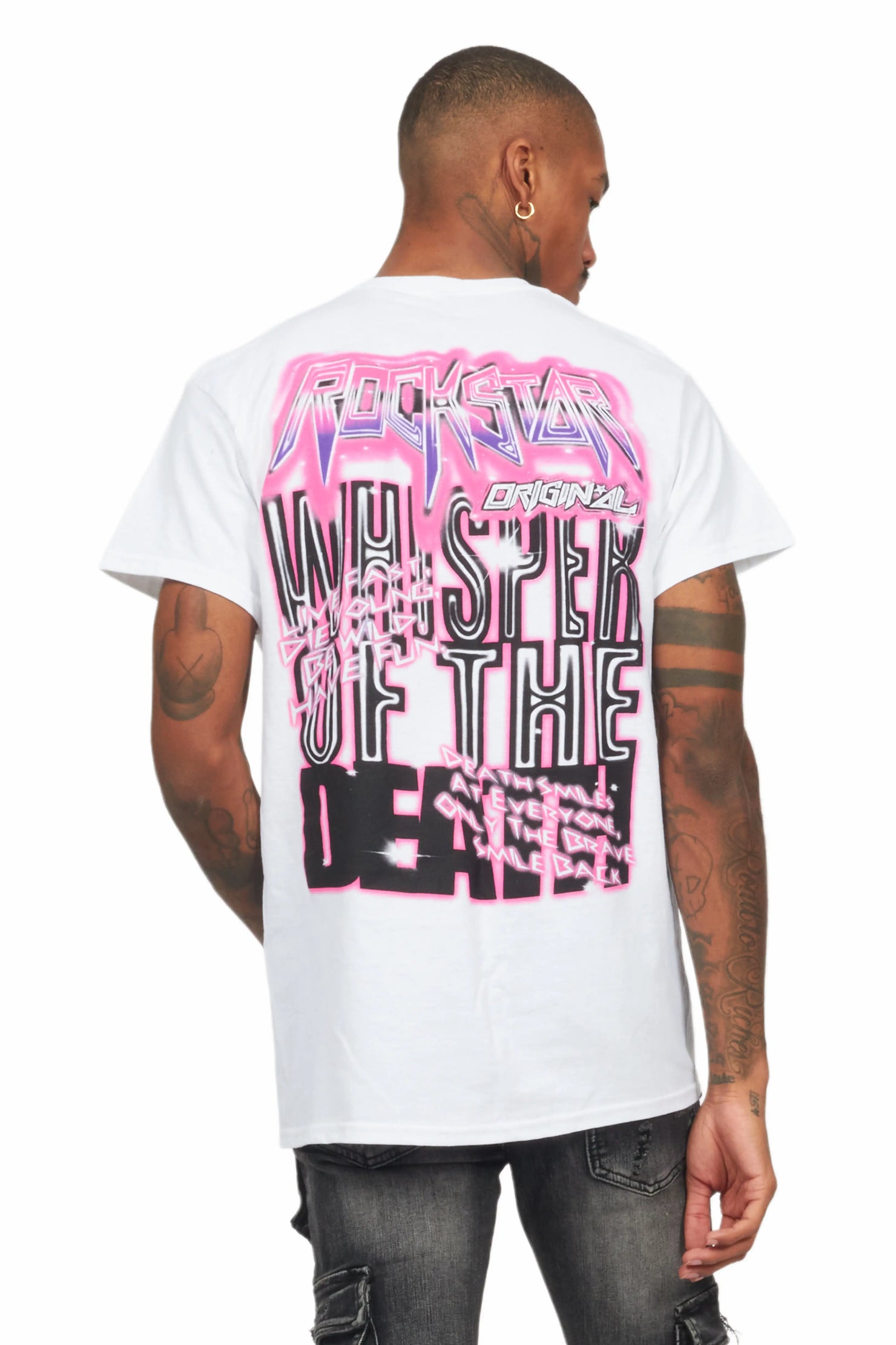 Obern White/Blue Graphic T-Shirt