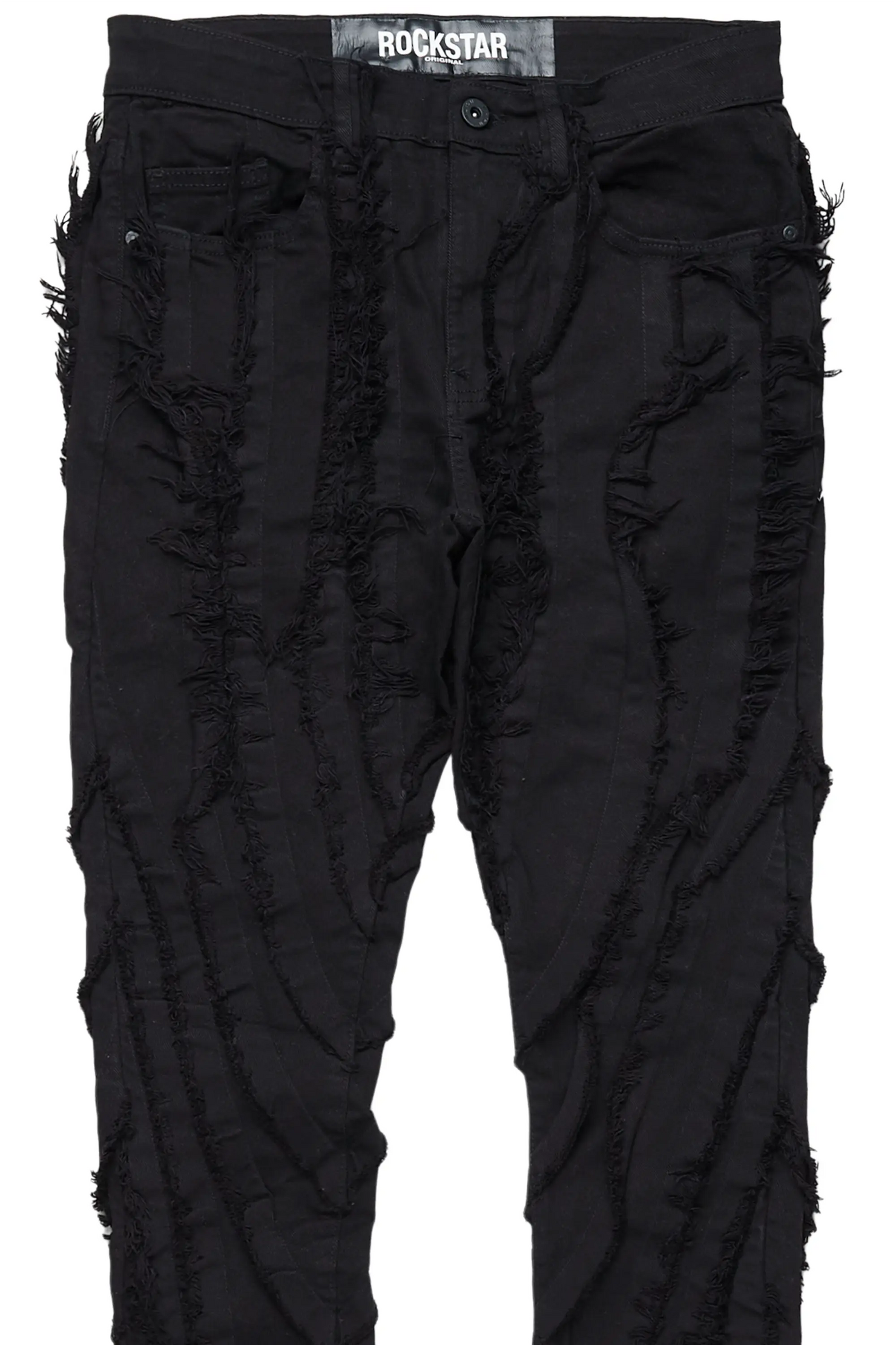 Achilles Black Raw Edge Skinny Fit Jean