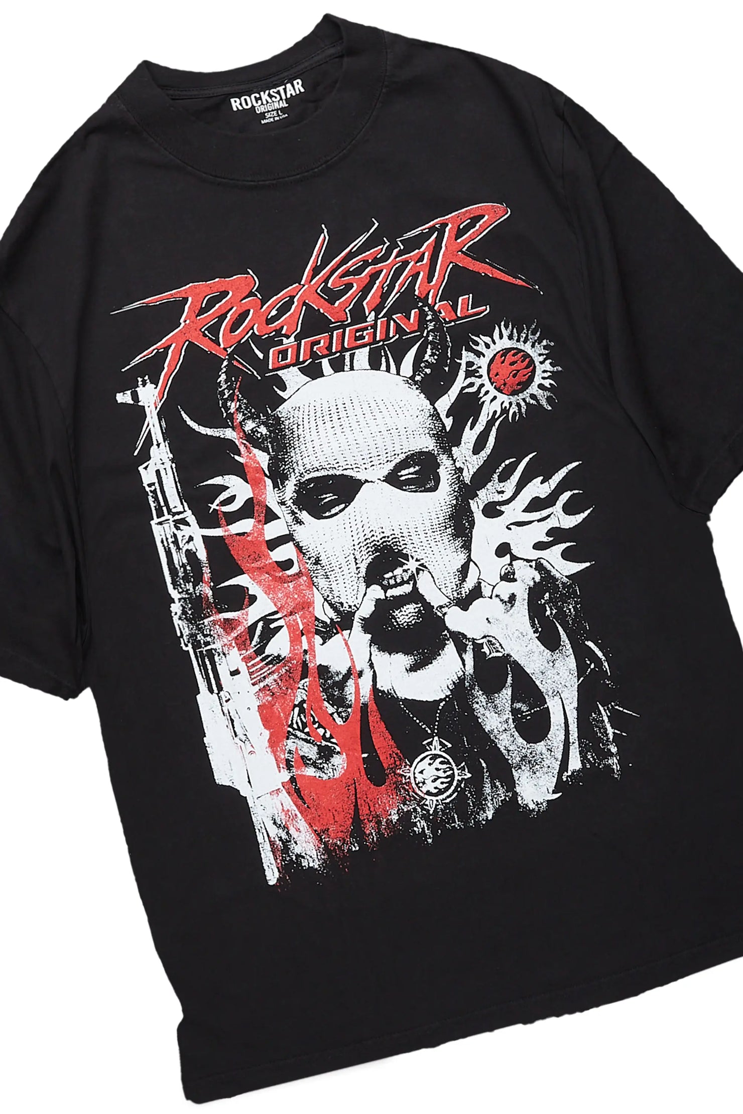 Mercy Black/Grey Oversized T-Shirt/ Stacked Flare Track Pant Set