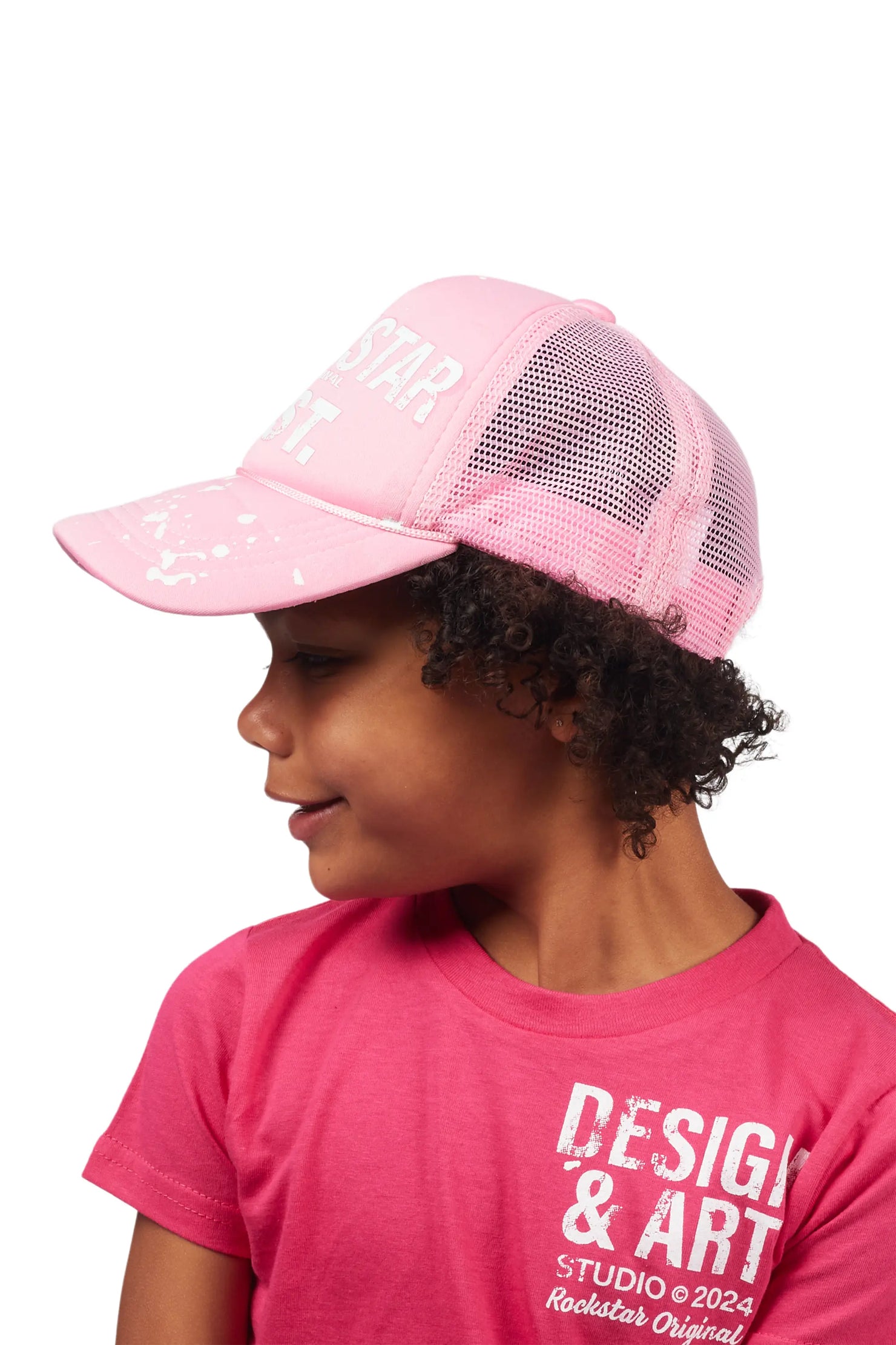 Girls Adana Light Pink Graphic Trucker Hat