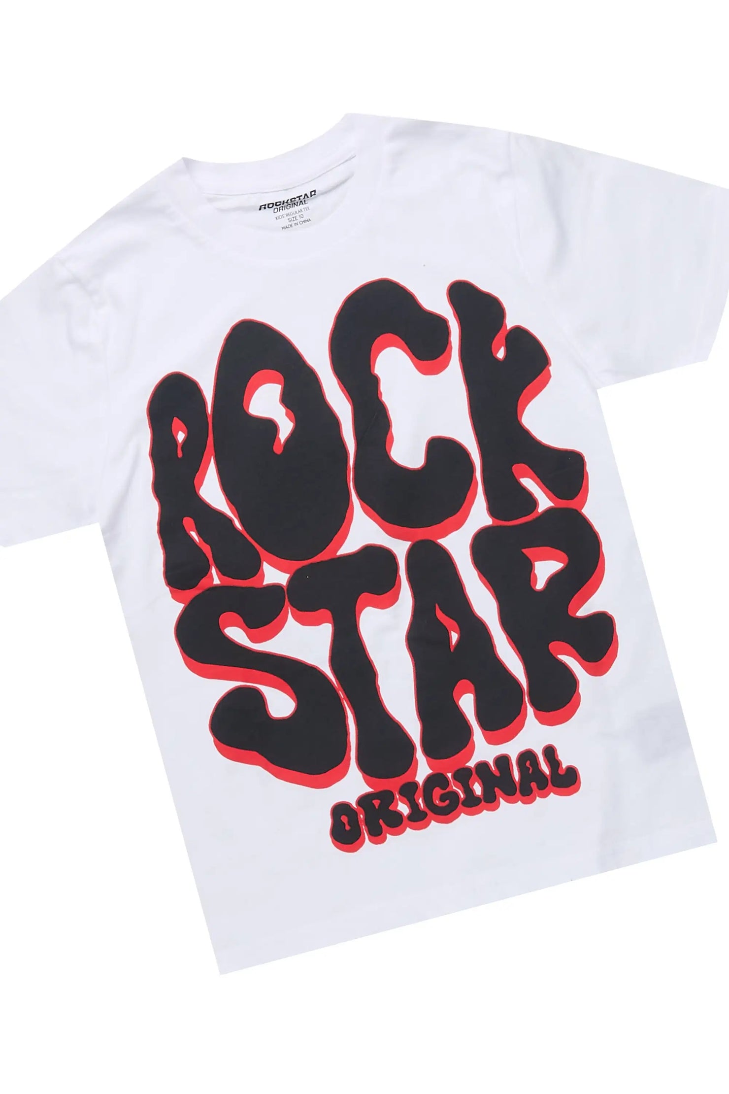 Boys Braddy White/Black T-Shirt/Stacked Painter Jean Set