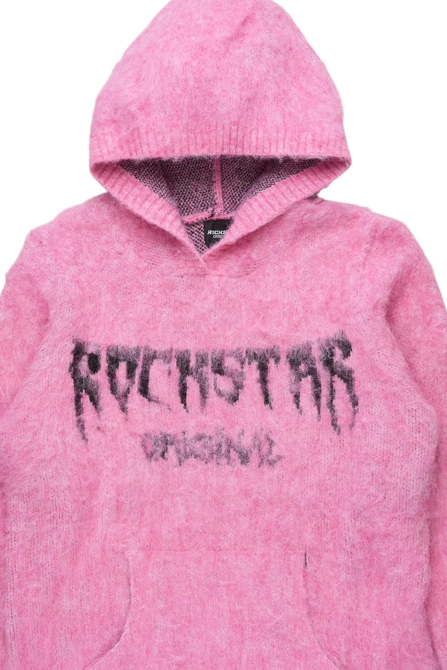 Andreas Pink Graphic Knit Hoodie