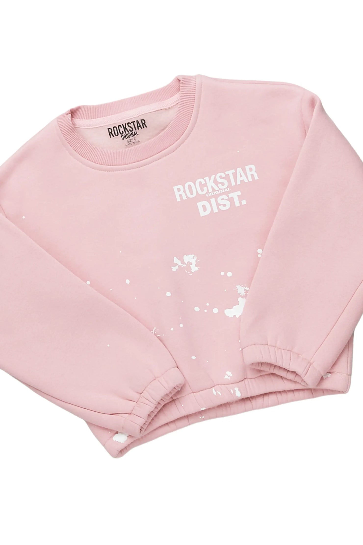 Girls Hadley Blush Crop Top Pant Set