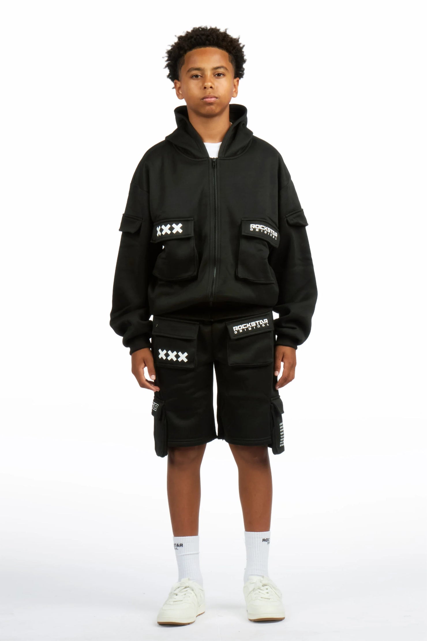 Boys Natan Black Cargo Short Set