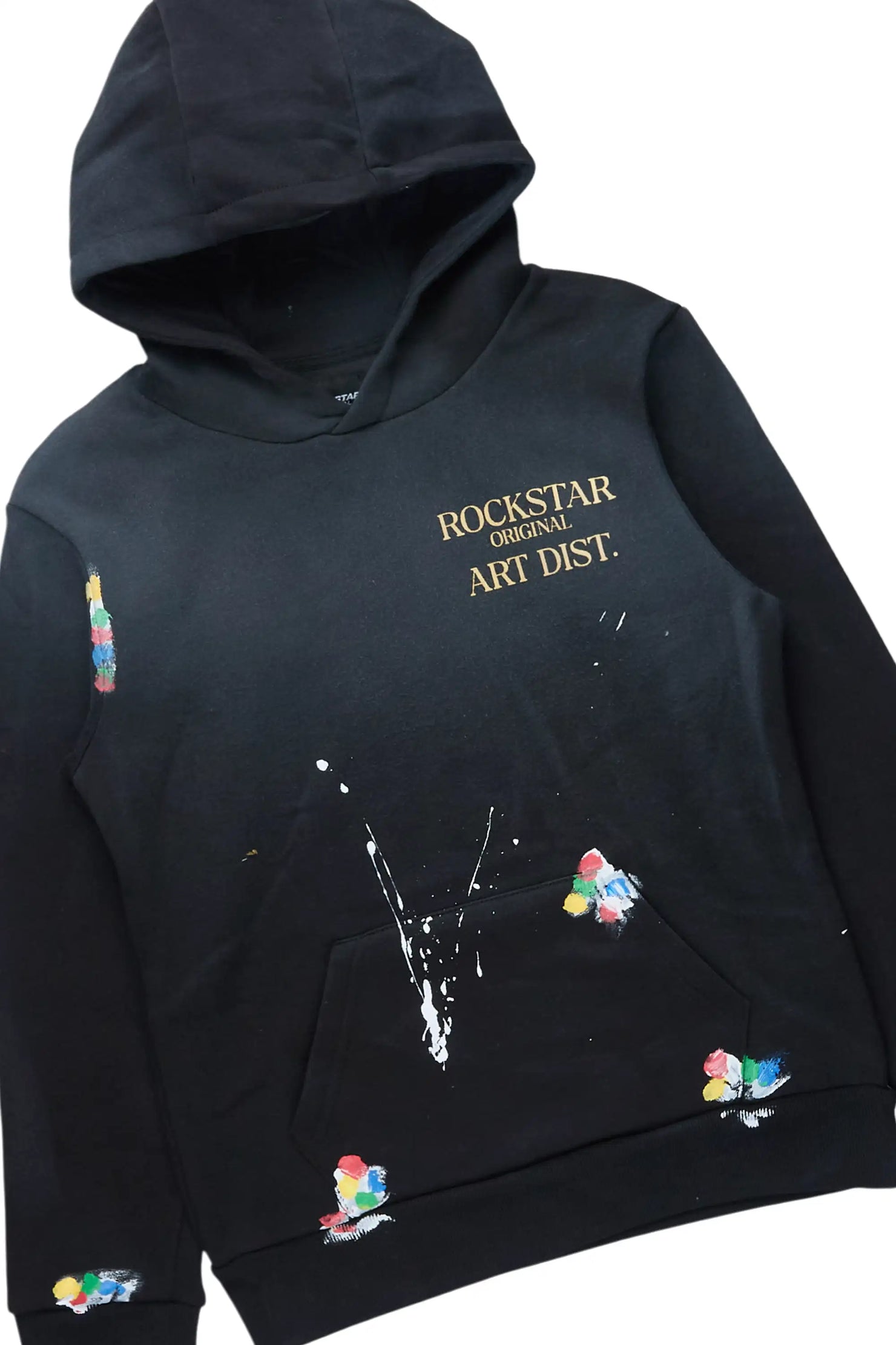 Boys Palmer Black Hoodie & Espen Black Stacked Jean Set