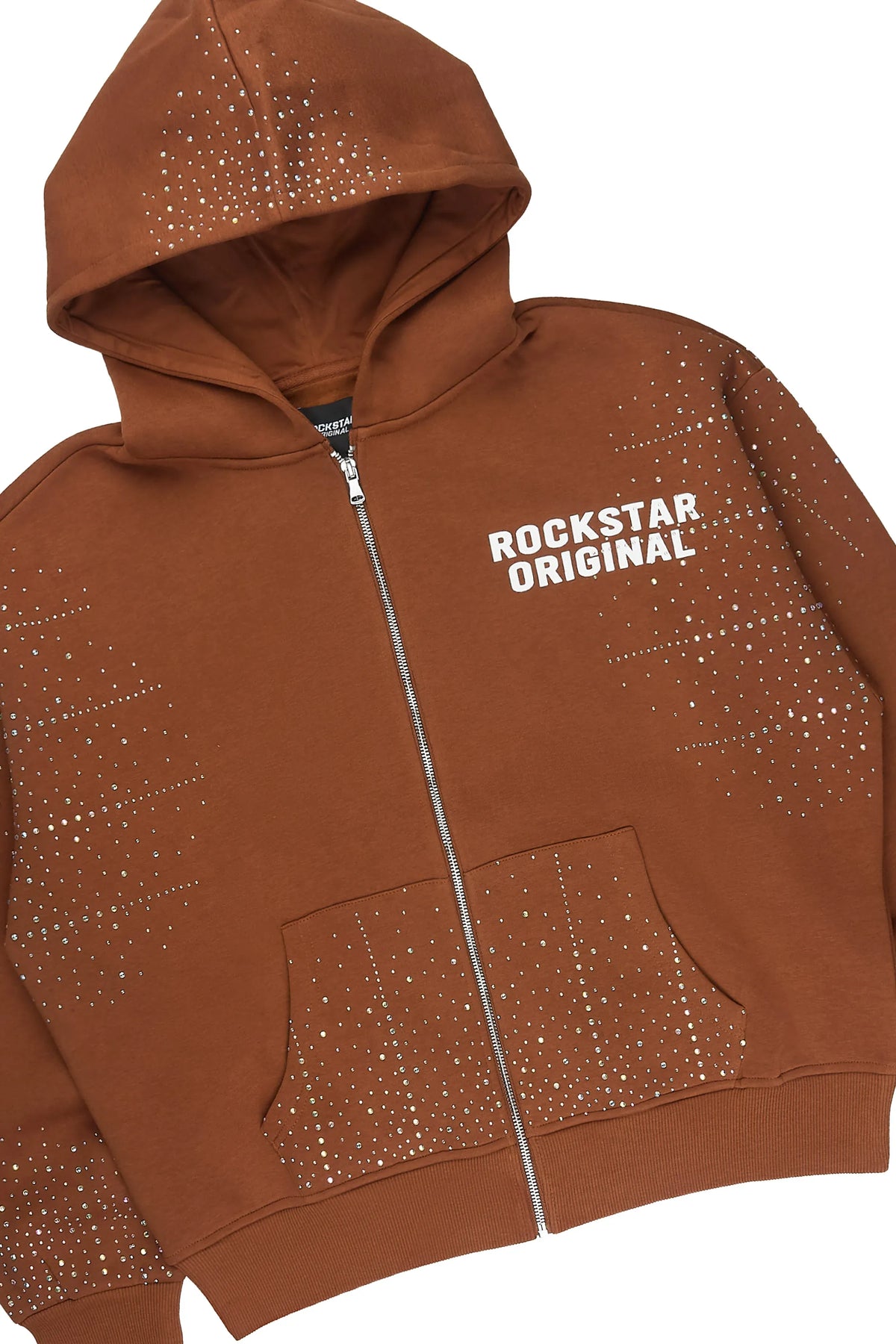 Eoghan Brown Rhinestone Hoodie/Baggy Pant Track Set