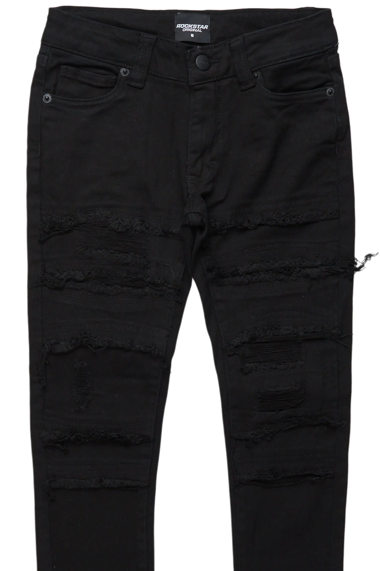 Boys Bolko Jet Black Frayed Slim Fit Jean