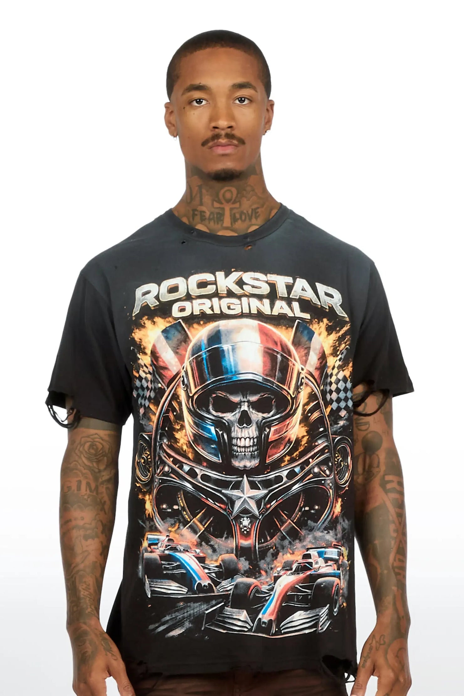 Diggs Black Oversized Graphic T-Shirt