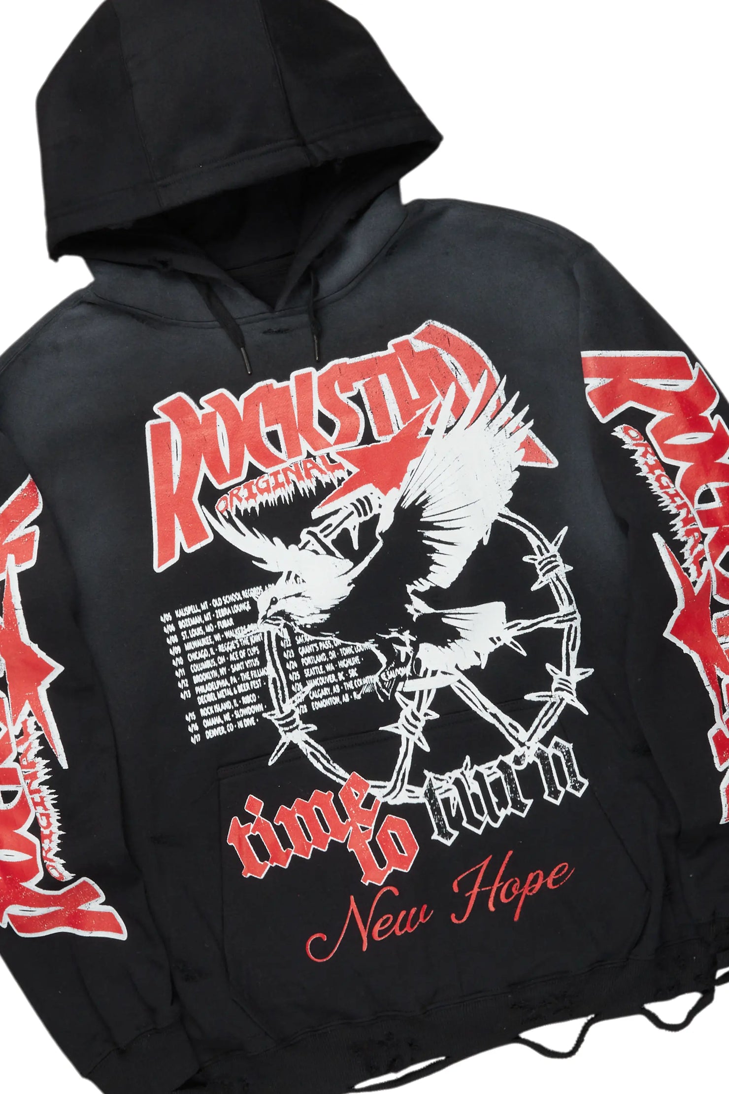 Burial Black Hoodie/Stacked Flare Jean Bundle