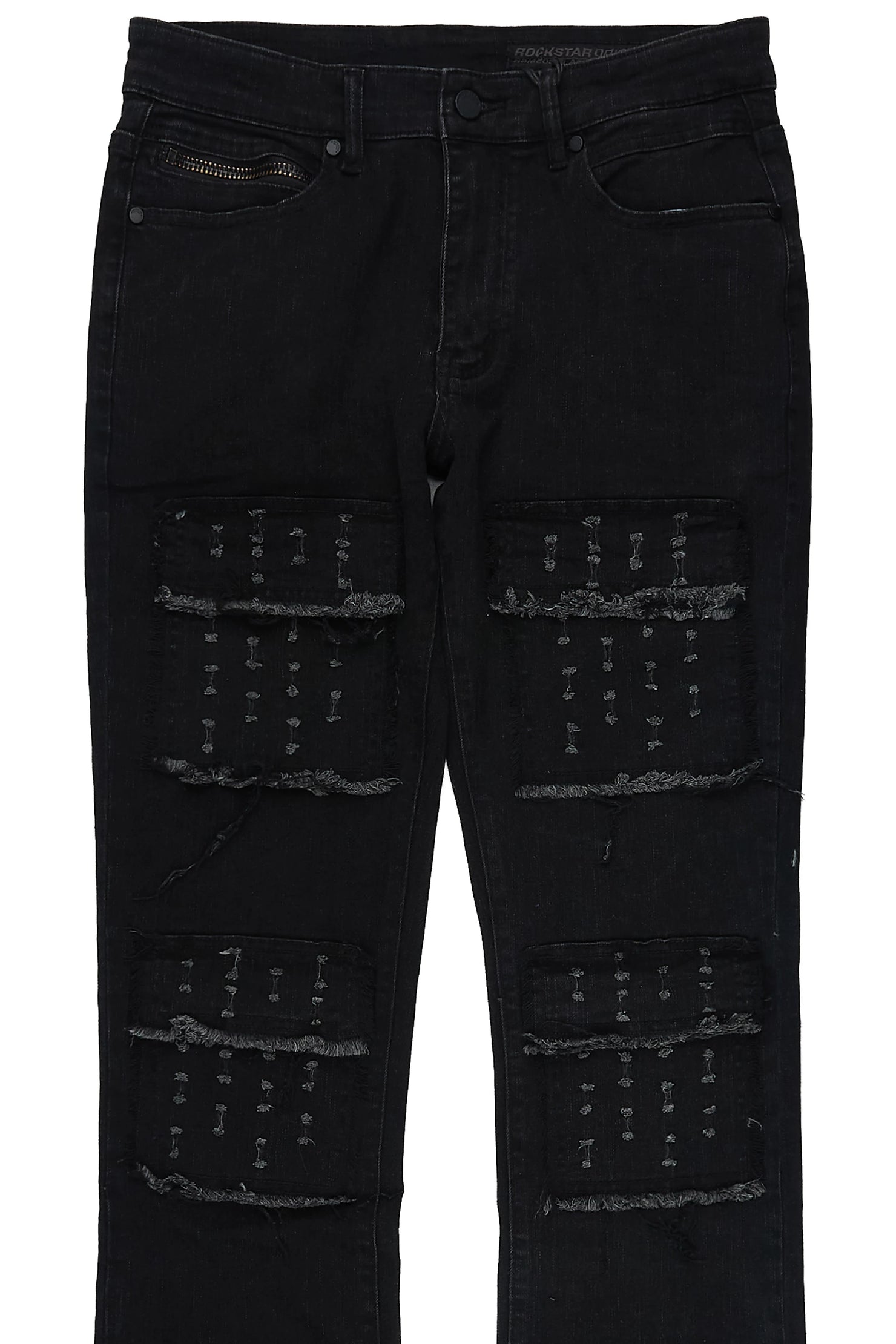 Dezso Black Stacked Flare Jean