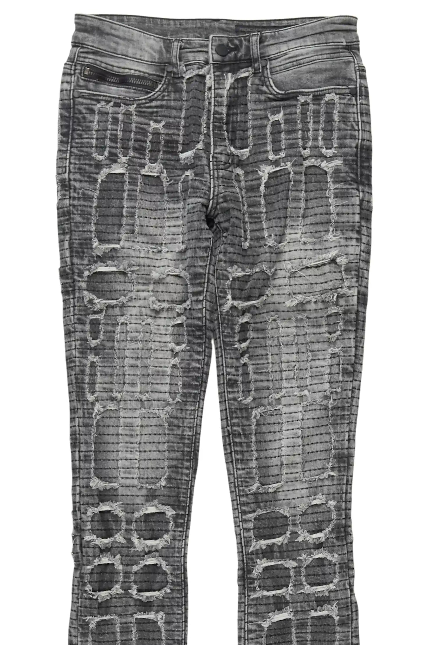 Gribo Grey Stacked Flare Jean