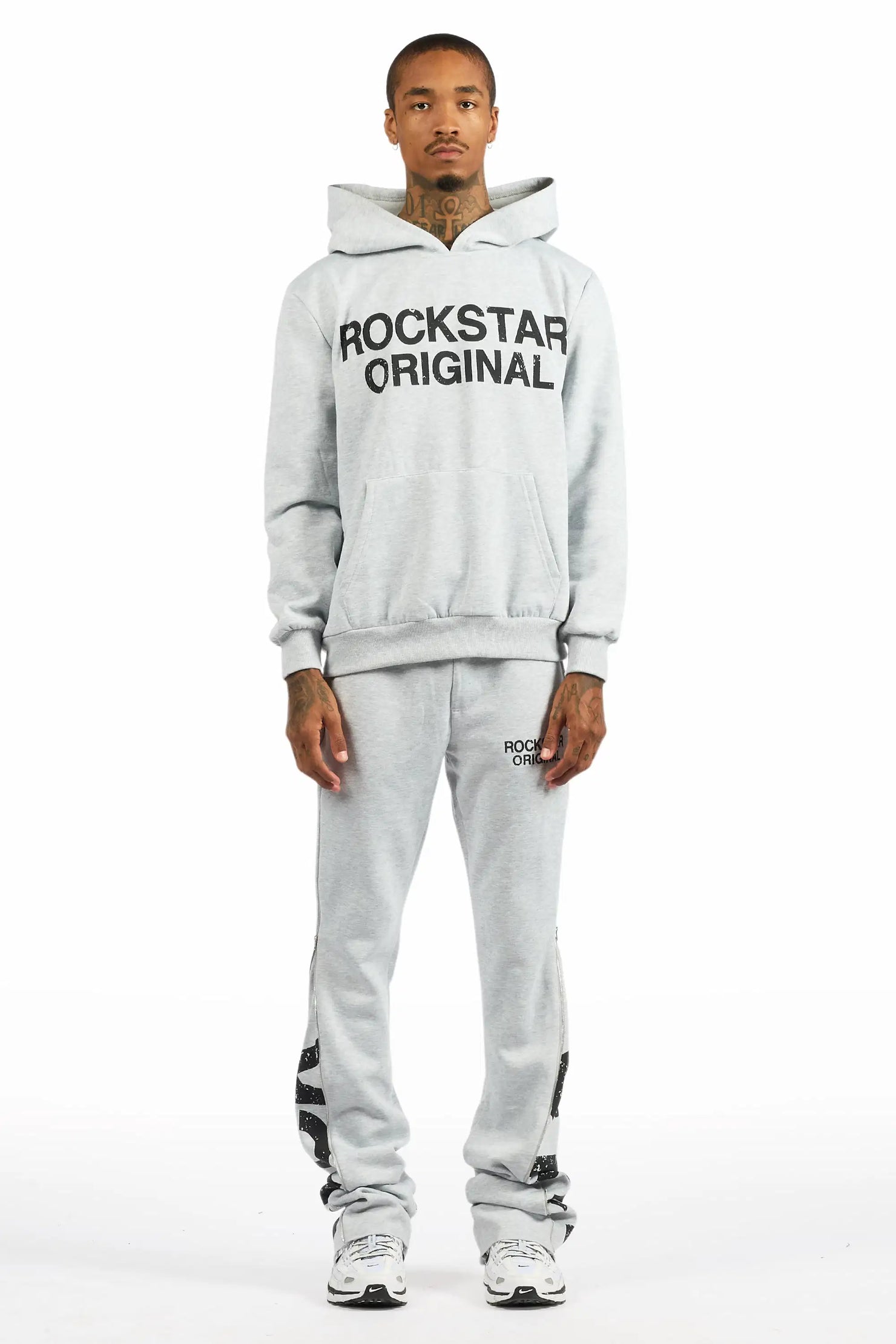 Deniska Heather Grey Stacked Track Set