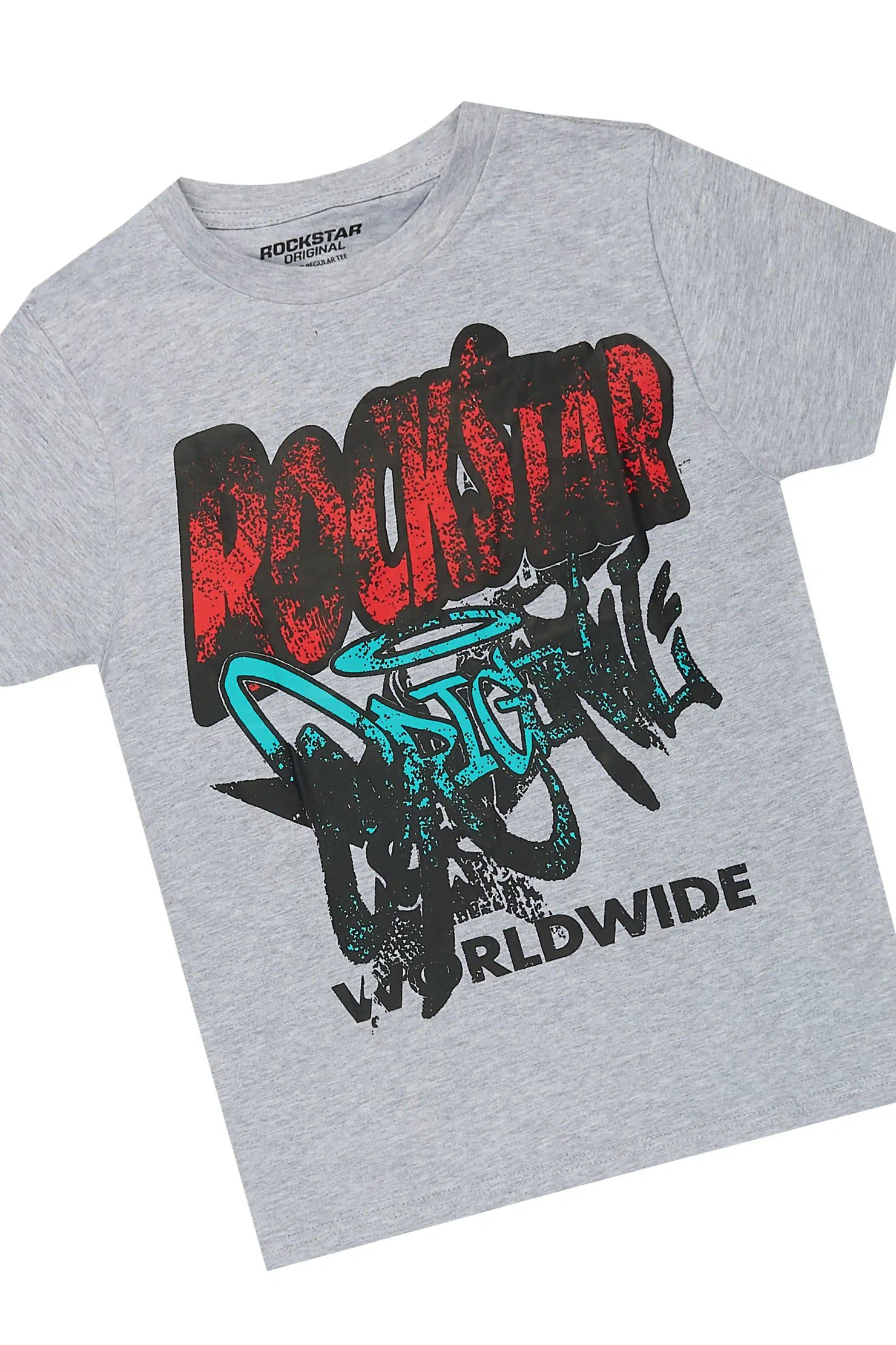 Boys Kelo Grey/Blue T-Shirt/Stacked Painter Jean Set