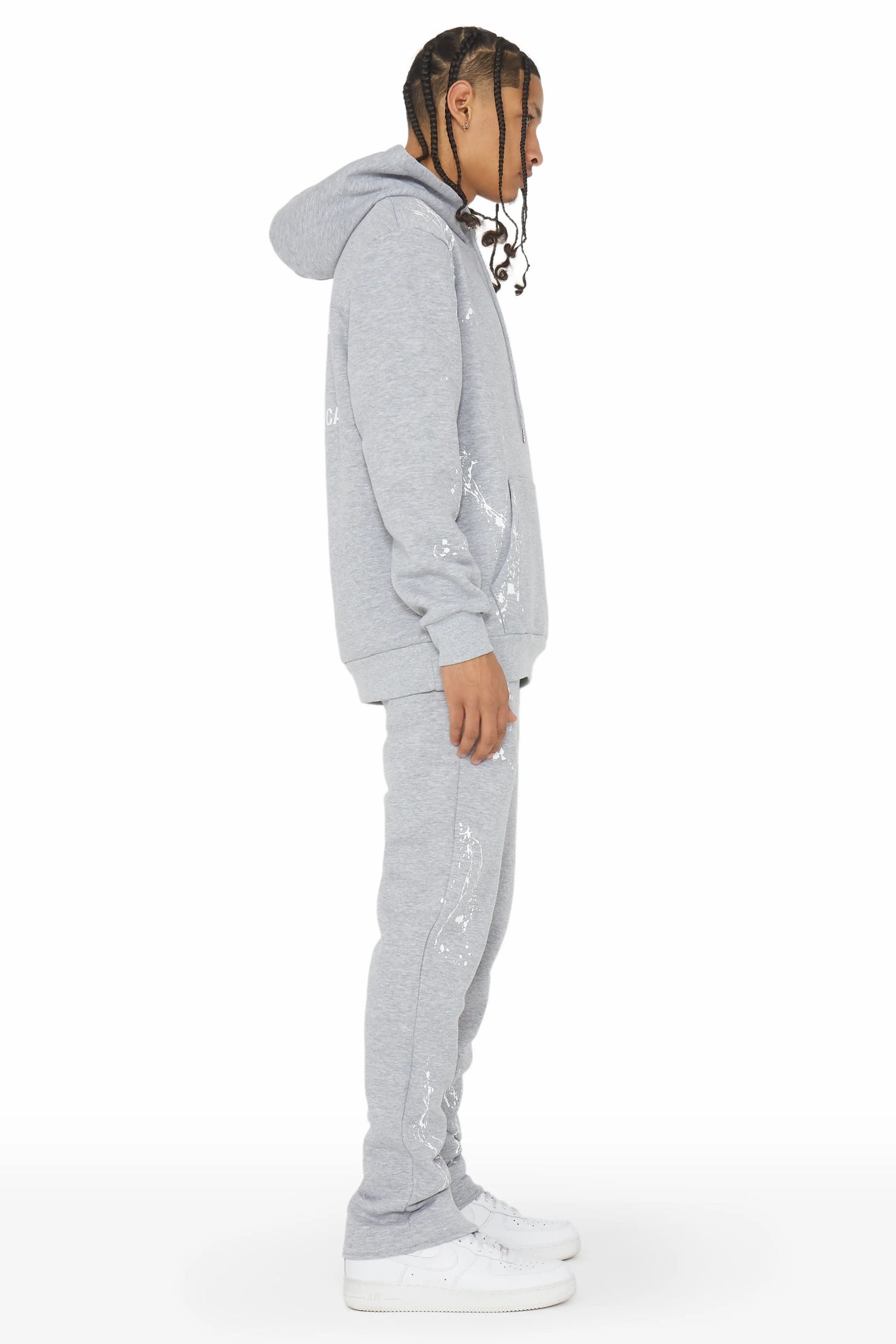 Reece Heather Grey  Slim Fit Track Set