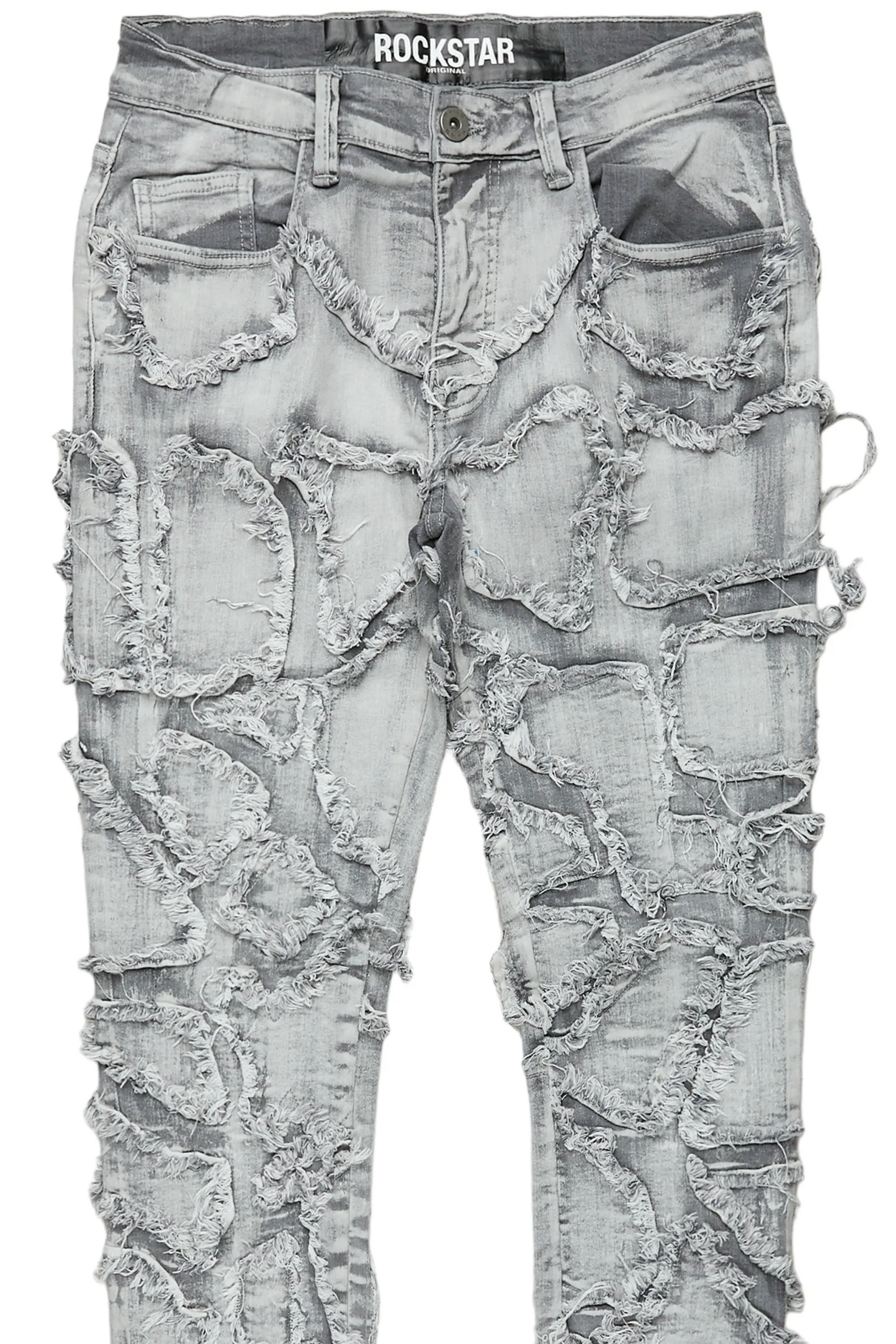 Hakim Grey Patchwork Skinny Fit Jean