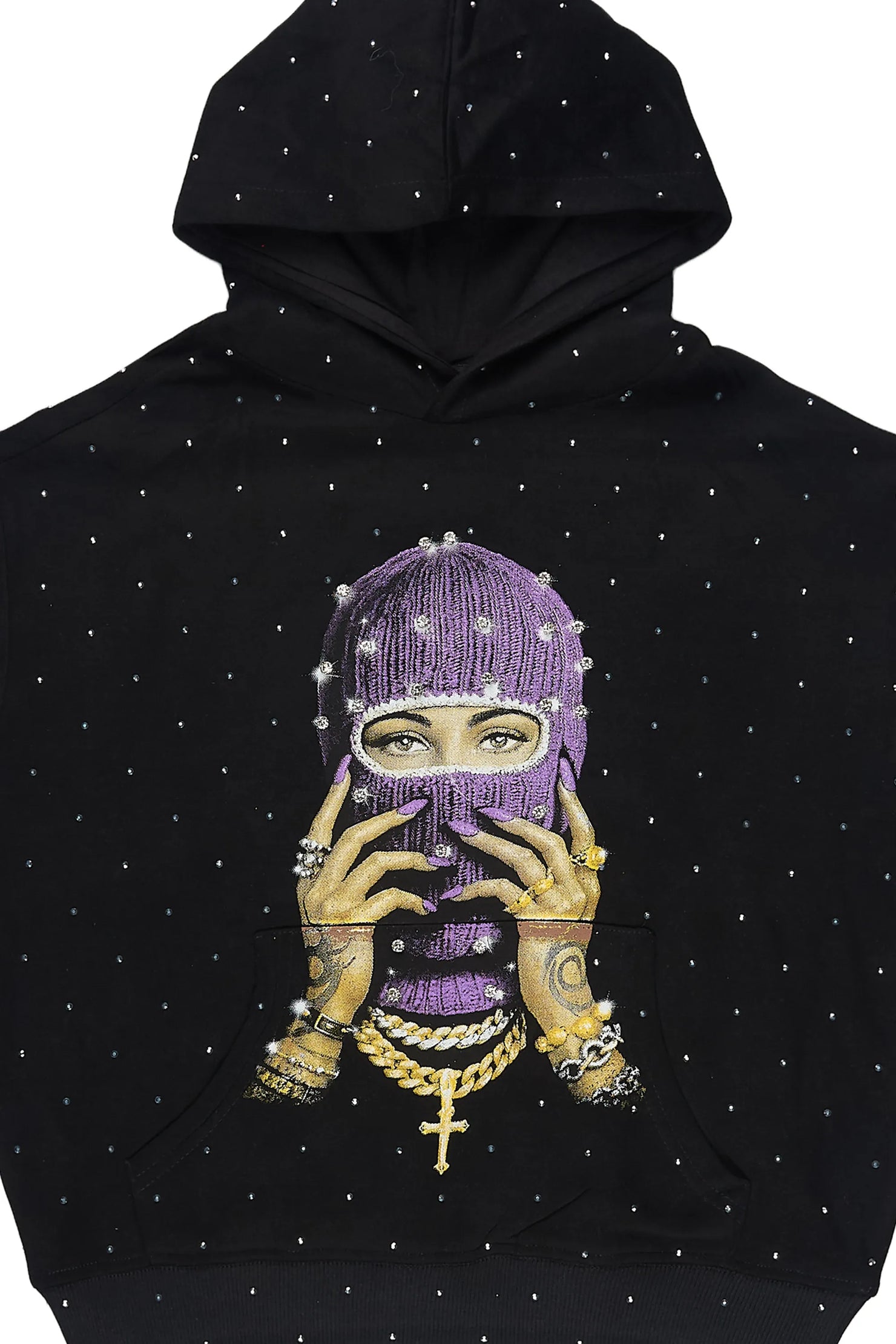 Girls Jayla Black Cut Sleeve Hoodie