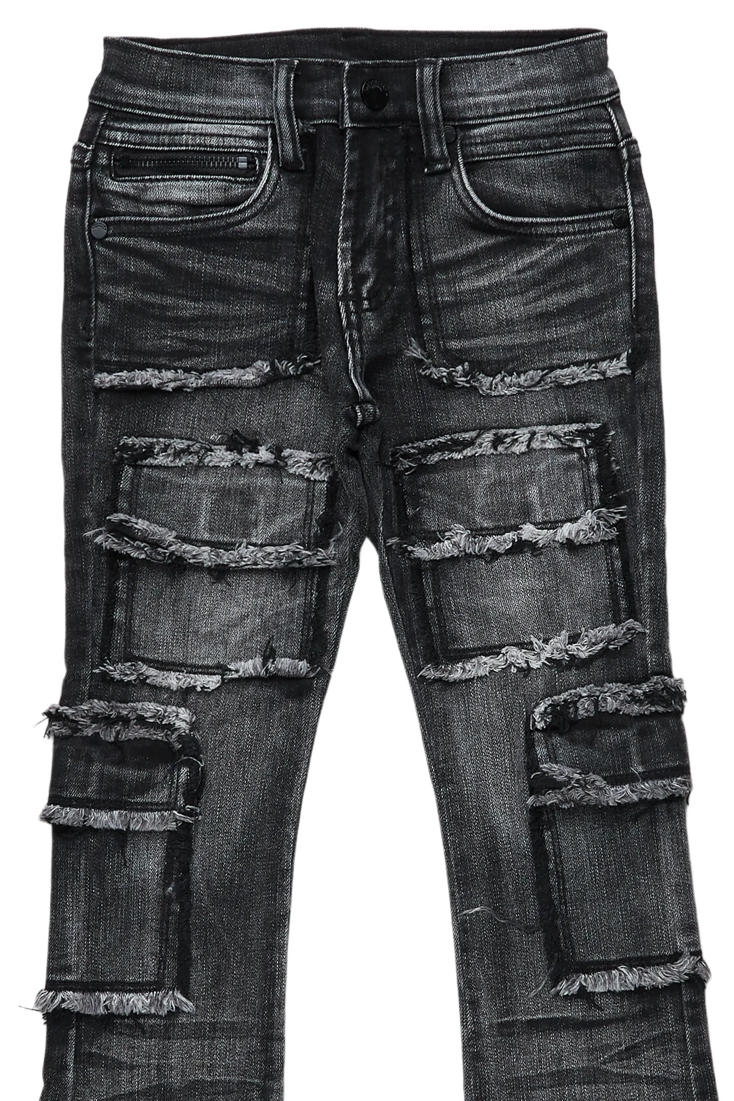 Boys Tyrell Grey Stacked Flare Cargo Jean
