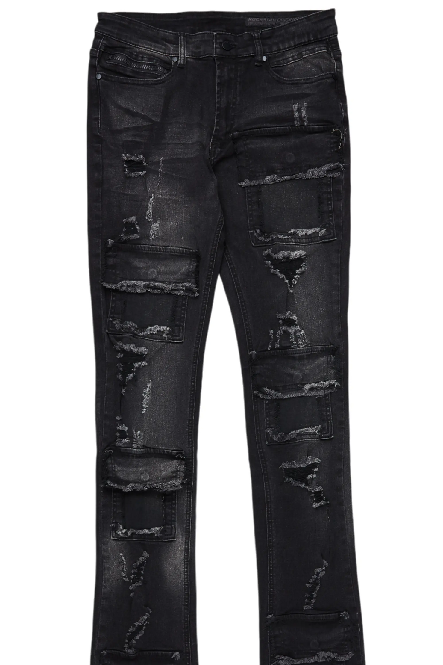 Pooja Jet Black Super Stacked Flare Jean