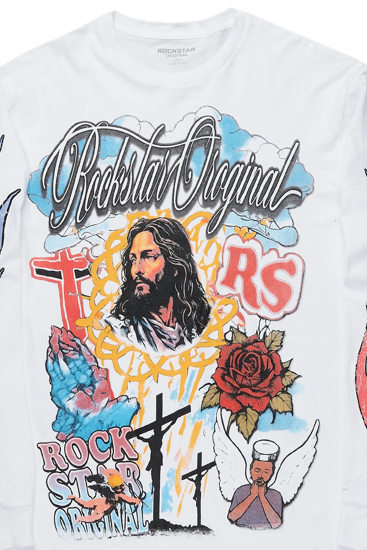 Tadashi White Long Sleeve Graphic T-Shirt