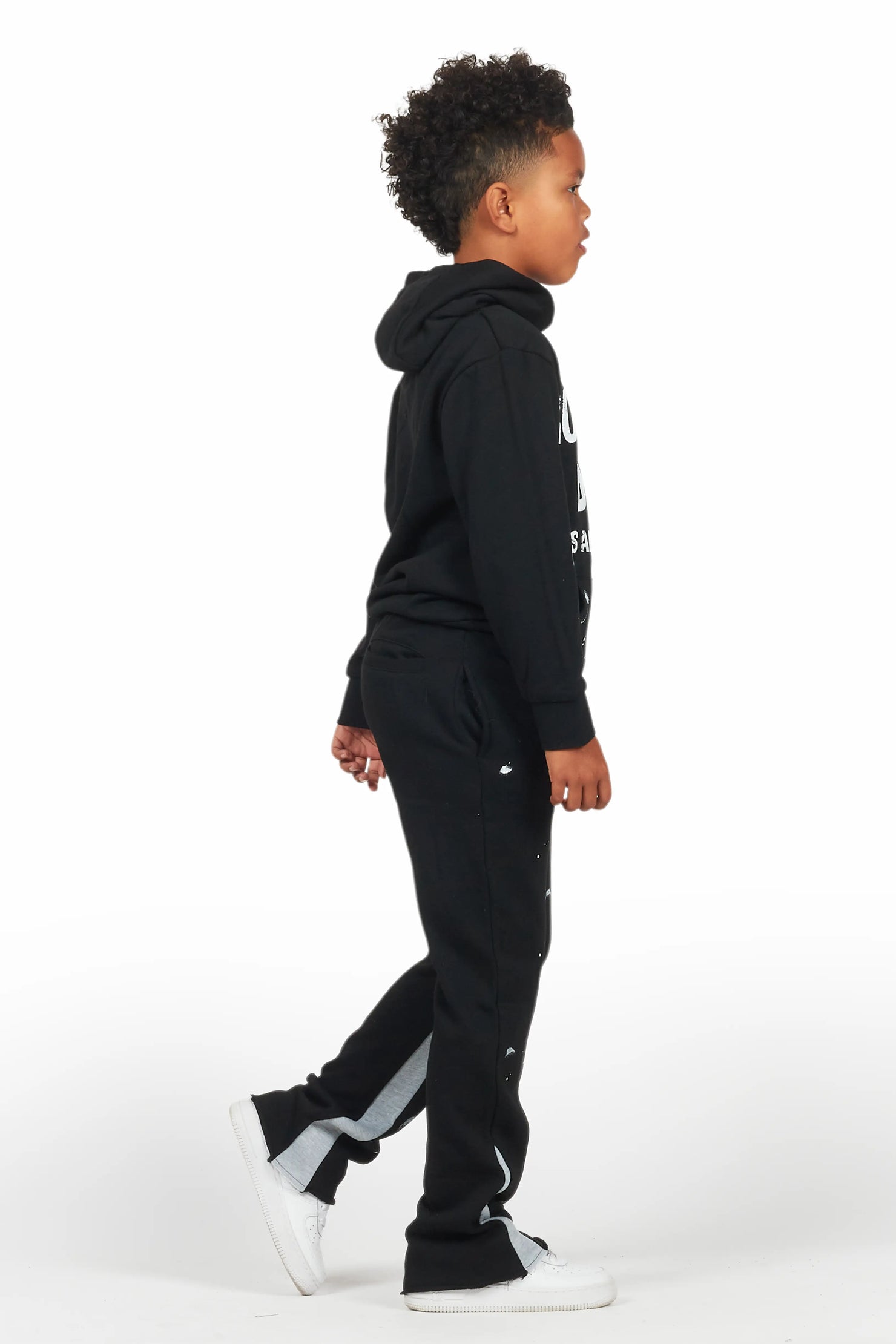 Boys Scottie Black Stacked Flare Track Set