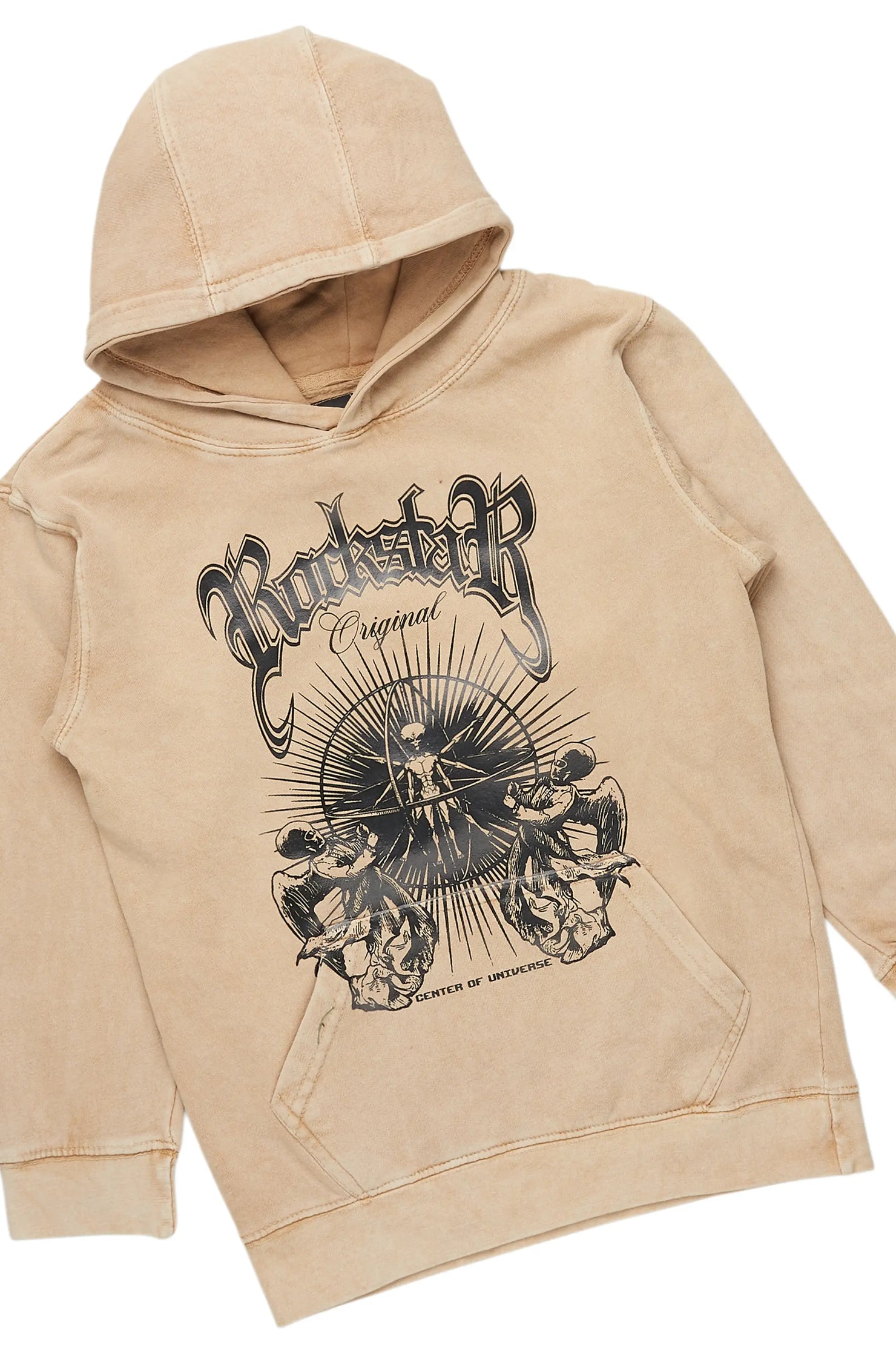 Boys Carlow Vintage Beige Hoodie/Baggy Fit Jean Set
