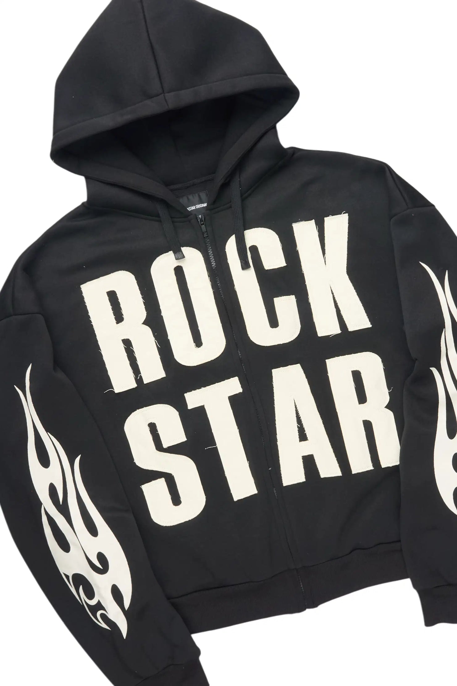 Ashira Black Baggy Fit Zip Up Track Set
