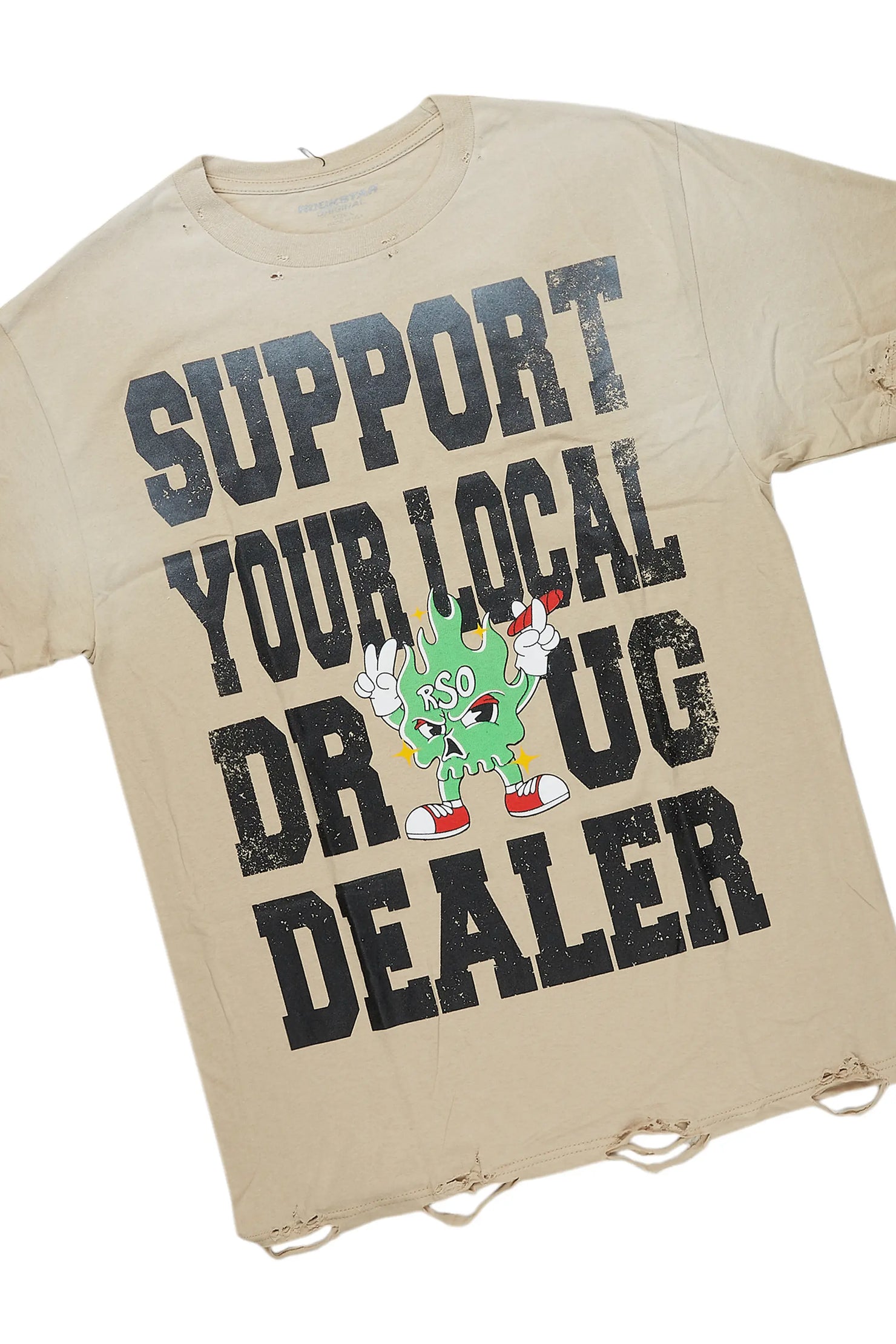 Tarl Beige T-Shirt/Stacked Flare Jean Bundle