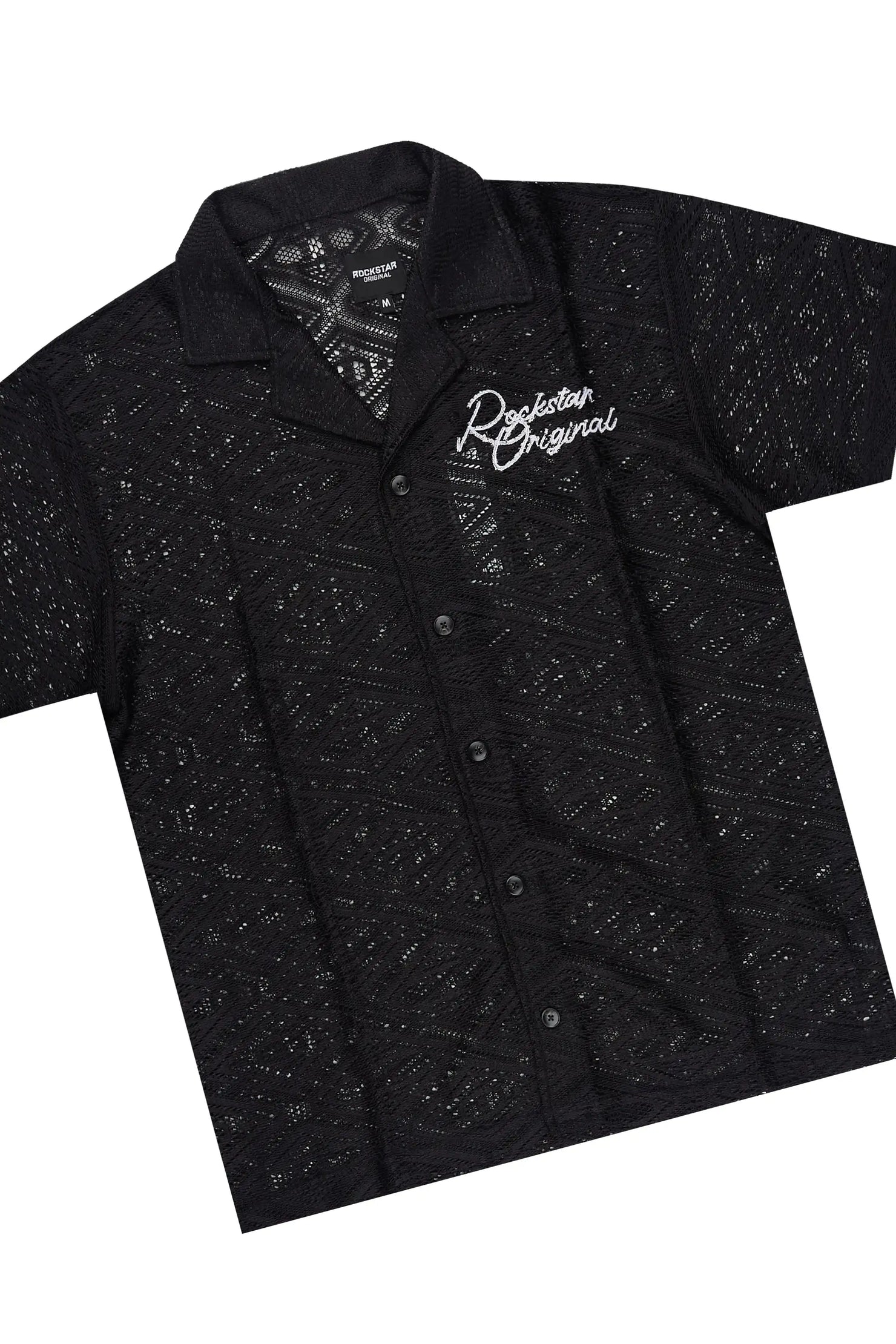 Sheck Black Button Down Shirt/Short Set