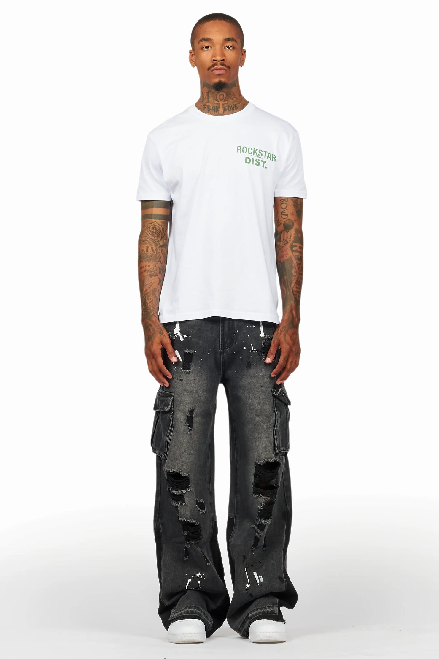 Dubaku Dark Grey Baggy Fit Jean