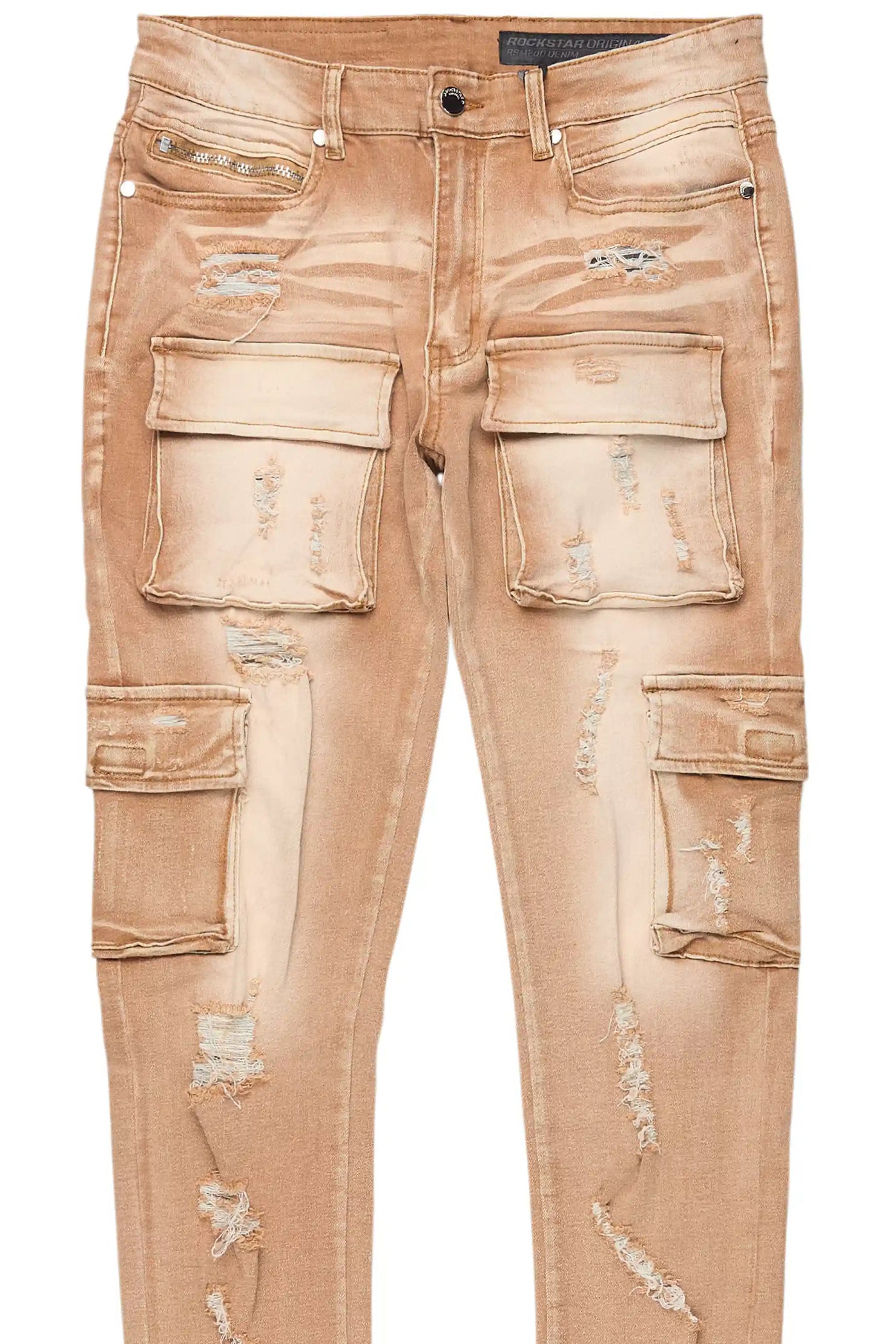 Kap Washed Beige Cargo Jean