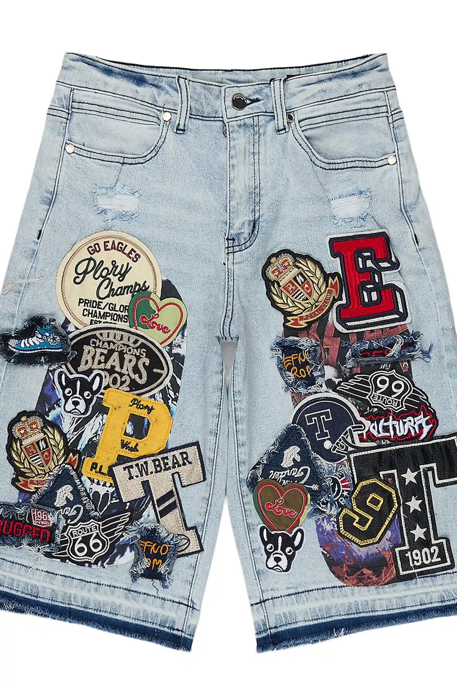 Boys Espen Light Wash Patch Jort