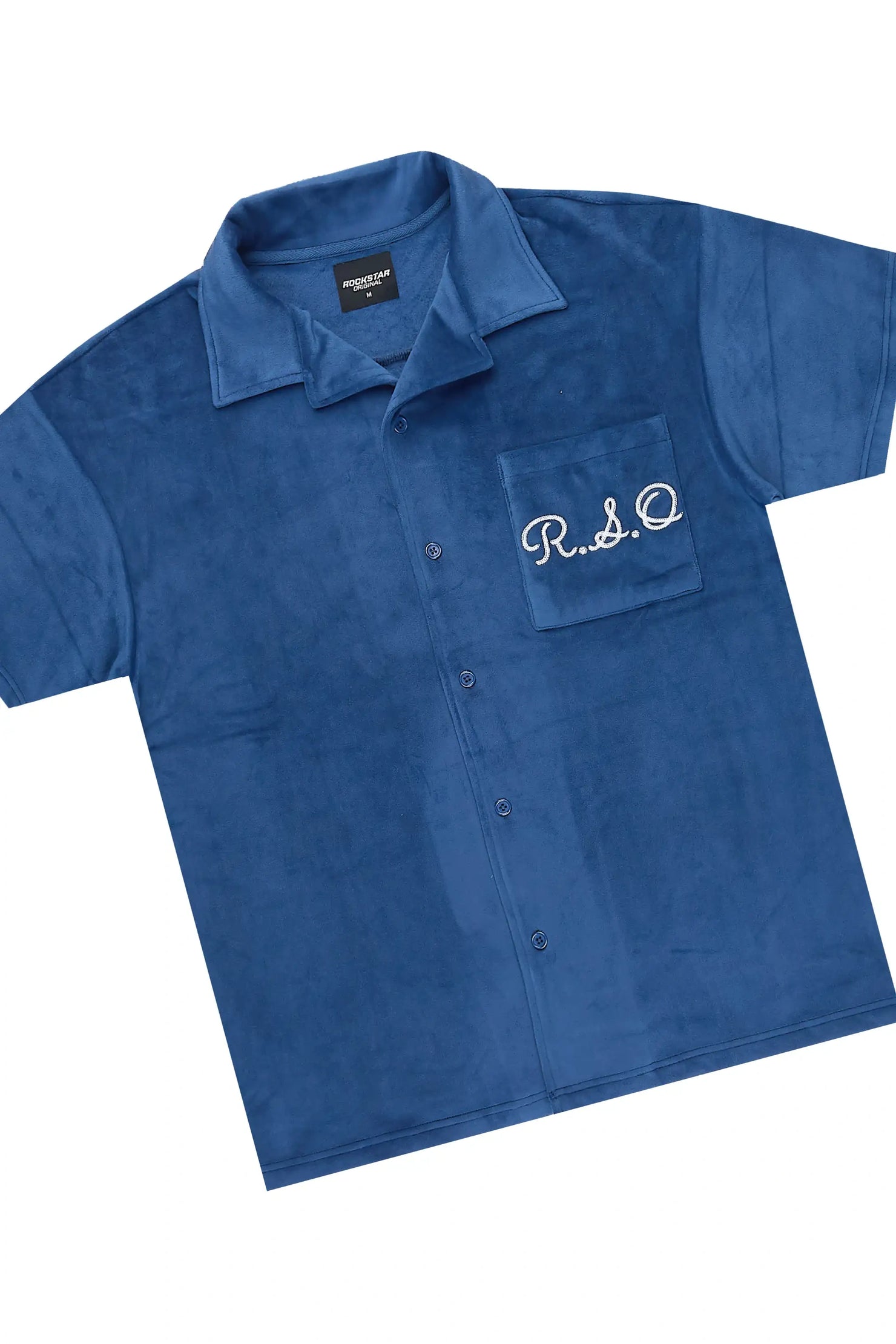Crusoe Navy Button Down Shirt/Short Set