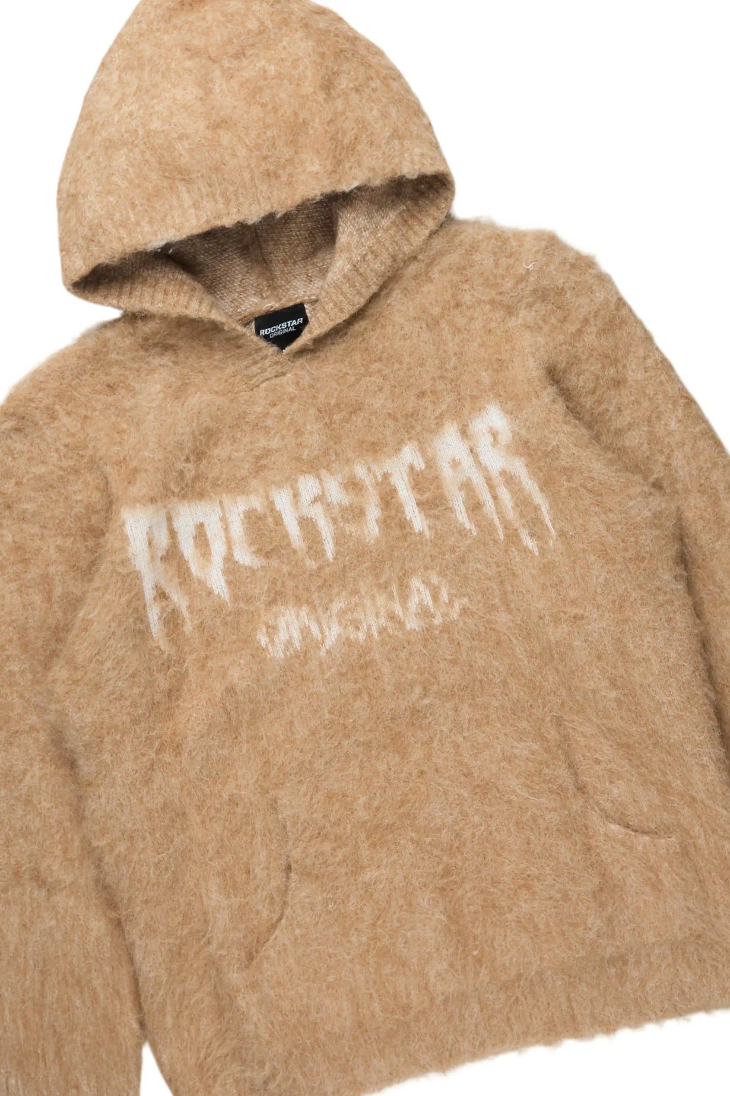 Andros Beige/Tint Blue Mohair Hoodie/Super Stacked Flare Jean Set