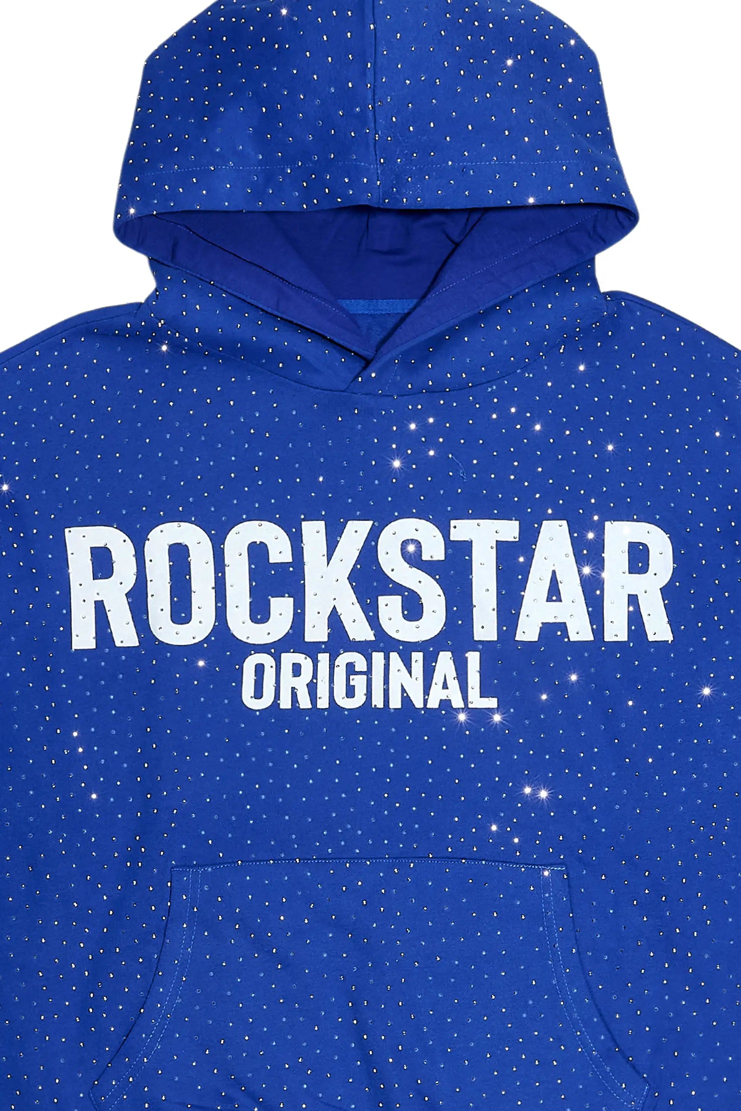 Crystiqa Royal Blue/White Rhinestone Hoodie
