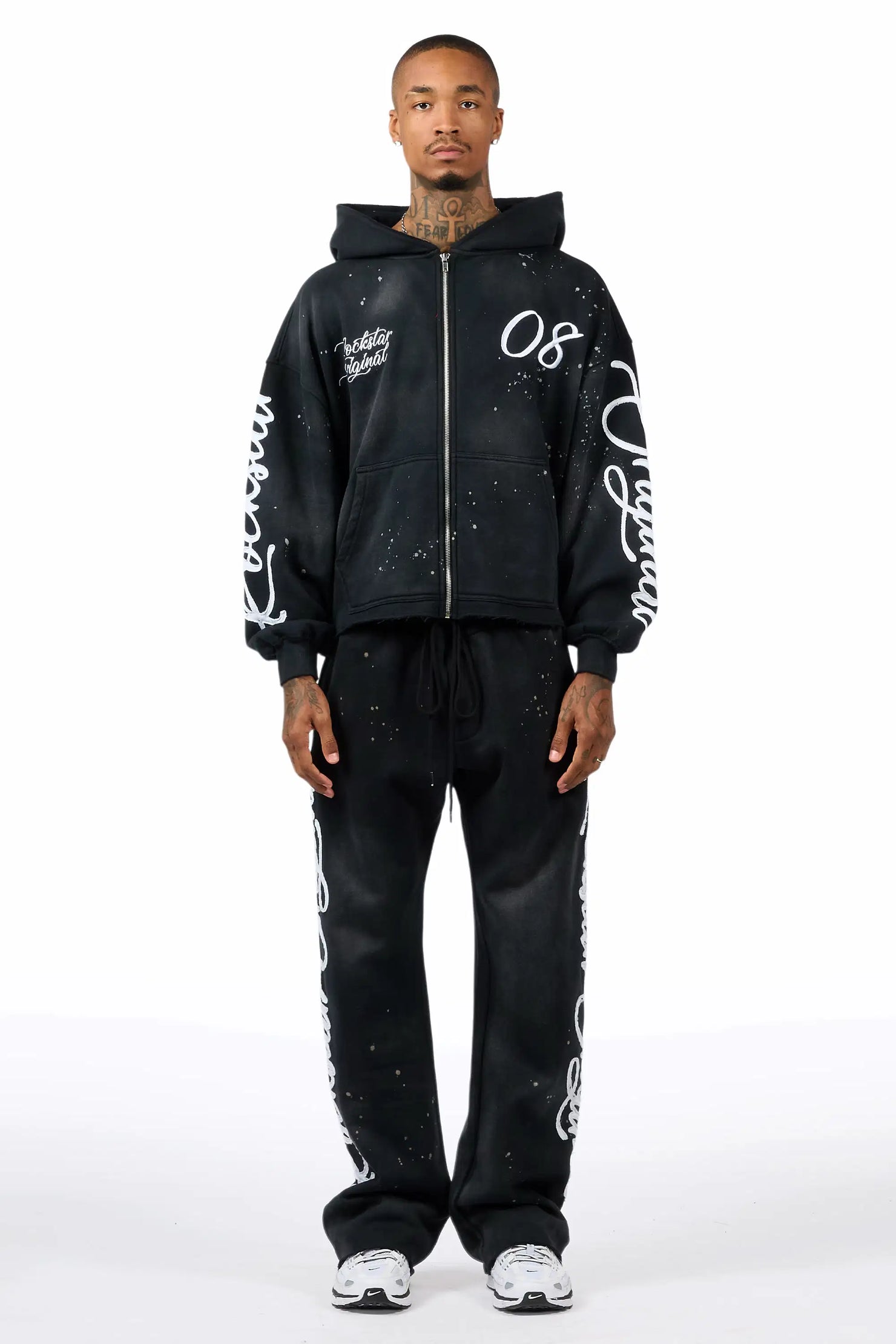 Hanif Vintage Black Hoodie/Straight Pant Track Set