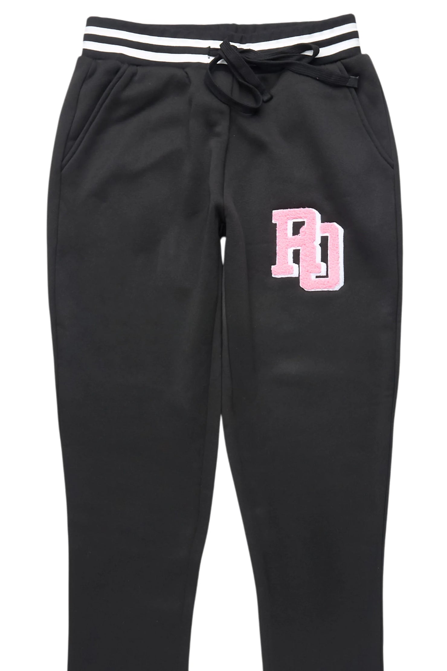 Esmeralda Black Super Stacked Track Pant