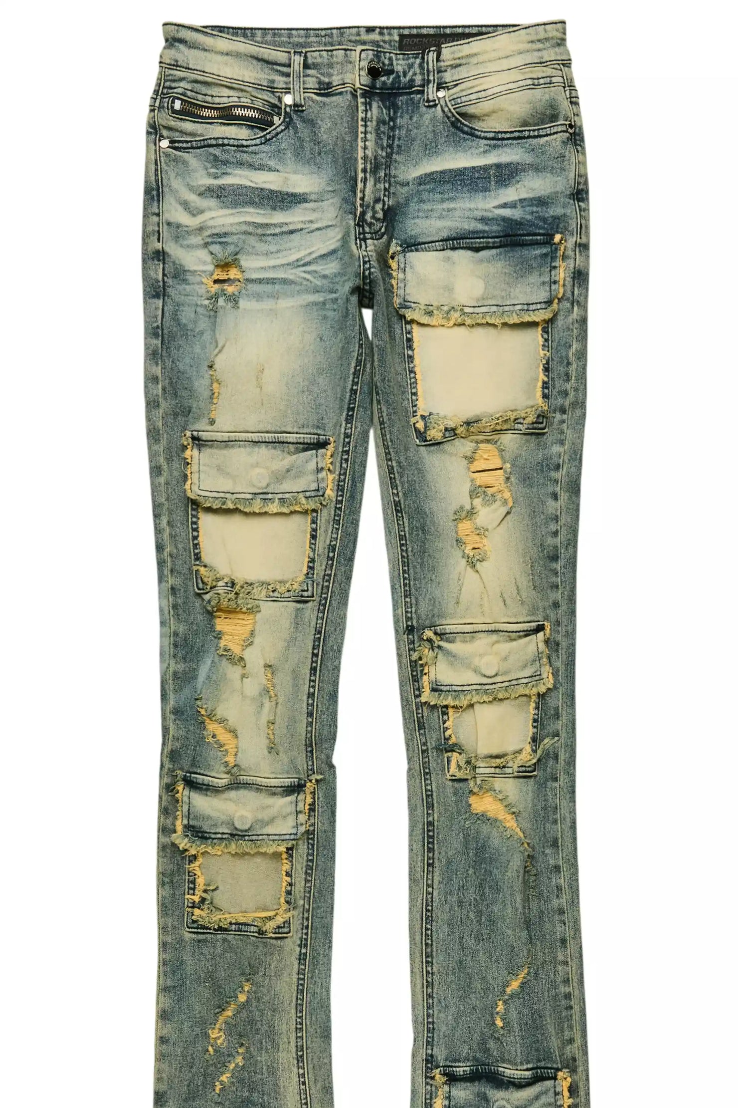 Petrus Tint Blue Super Stacked Flare Jean