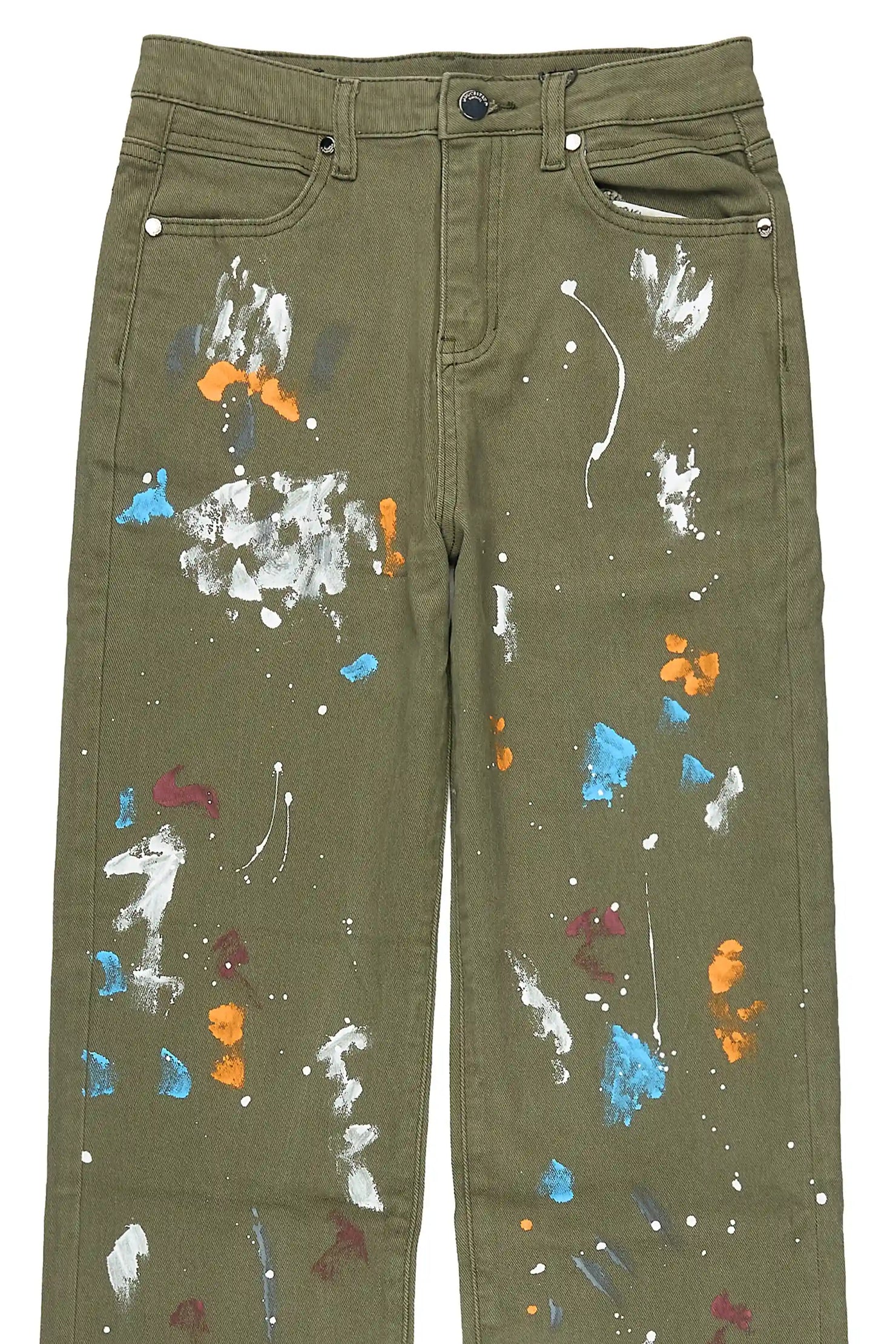 Boys Vicente Olive Straight Fit Jean
