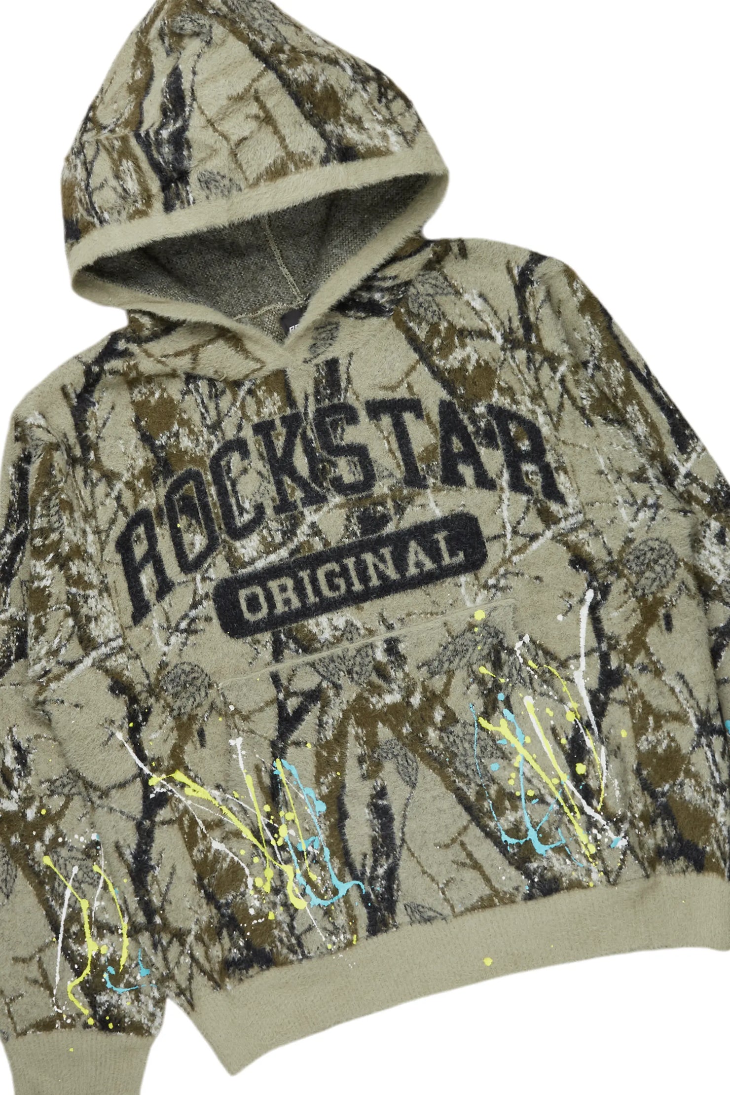 Xylan Tree Camo Stacked Flare Knitted Mohair Track Set