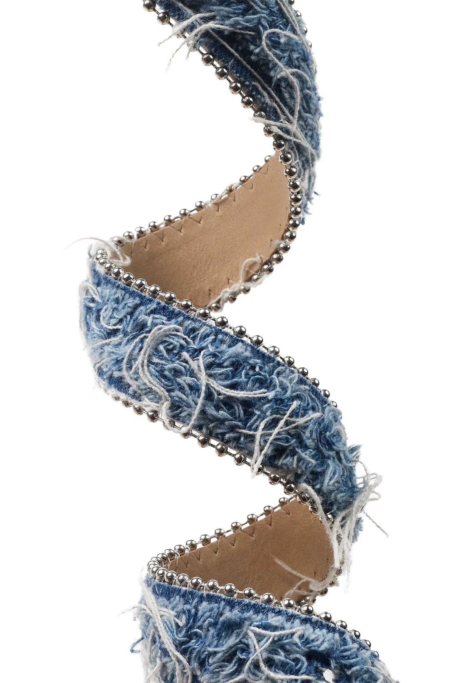 Tedros Blue Fabric Rockstar Logo Narrow Belt