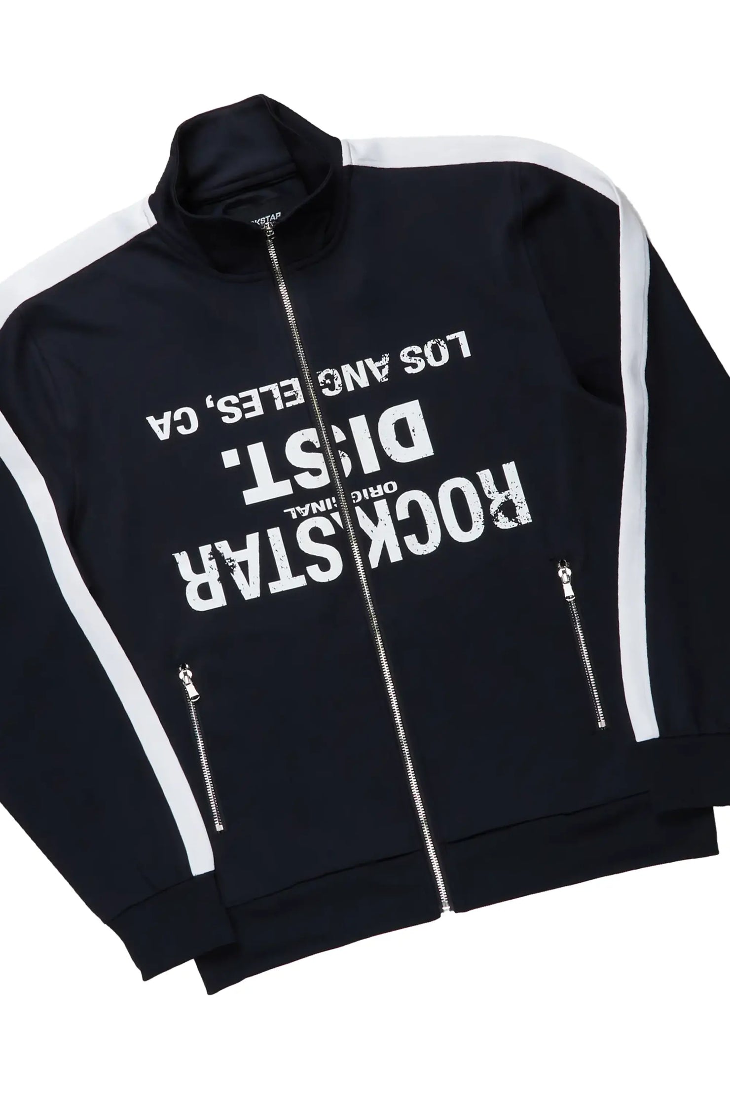 Dist. Town Black Slim Fit Tricot Track Set