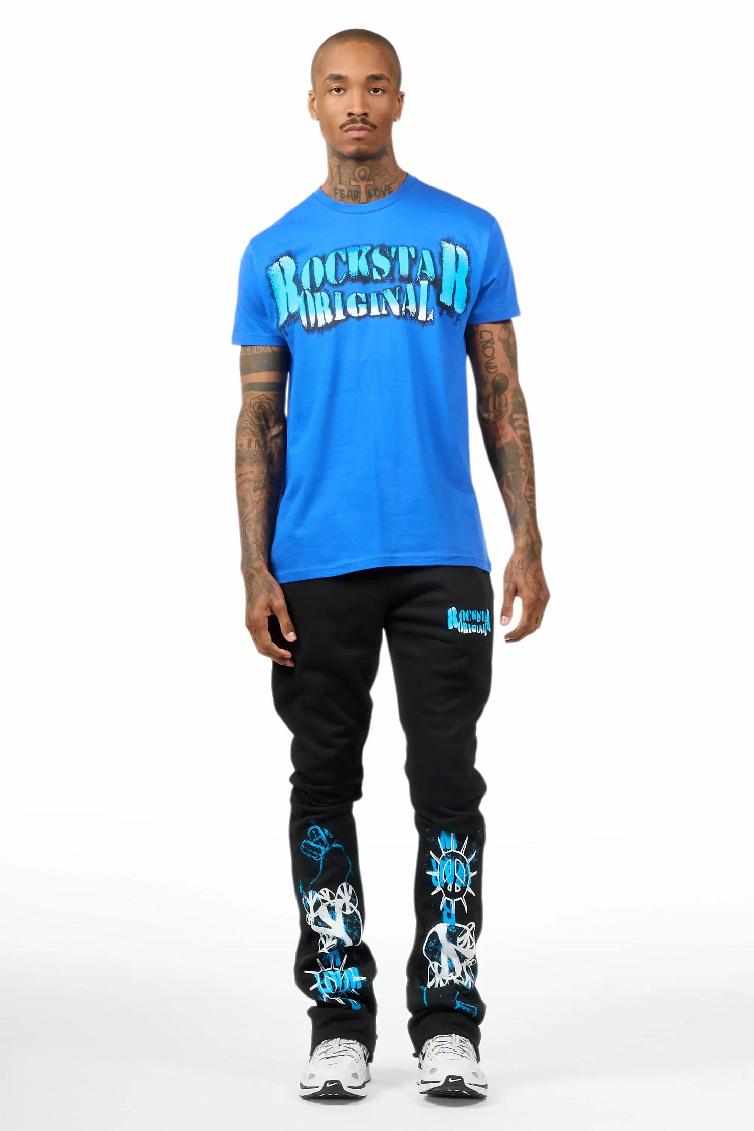 Zare 2.0 Royal/Black T-Shirt/Relaxed Track Set