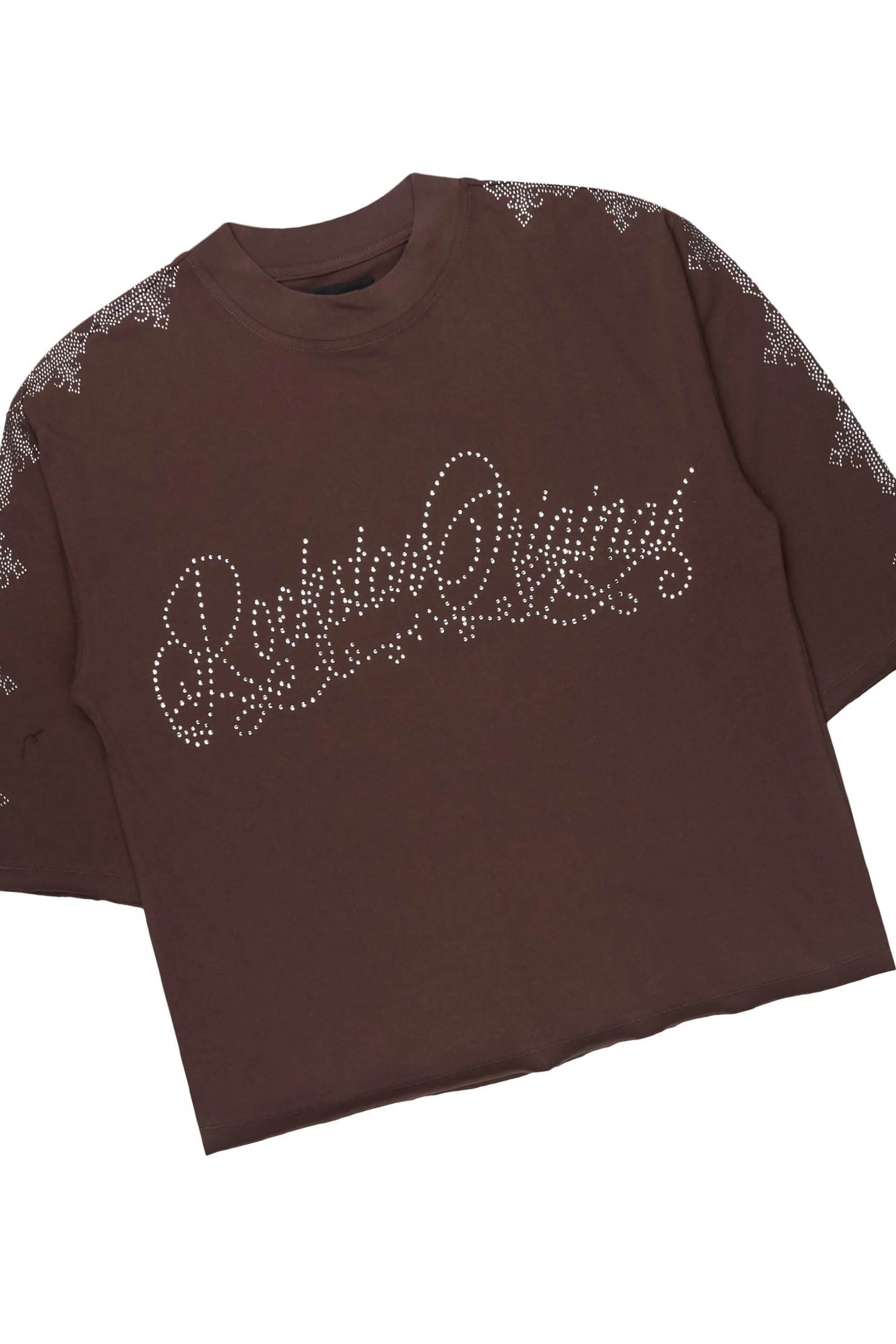 Ferrera Brown Rhinestone T-Shirt/Baggy Track Set