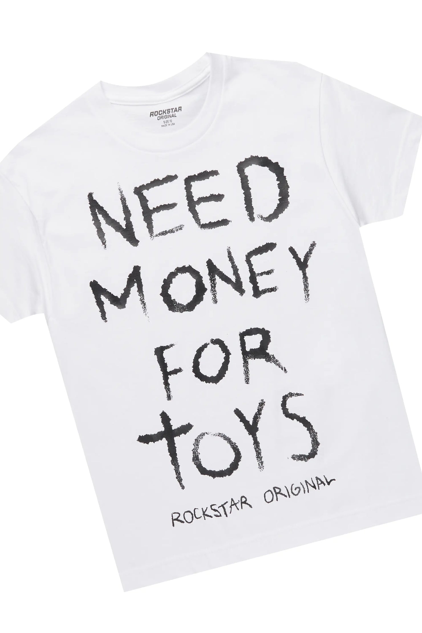 Boys M4Toys White/Camo T-Shirt/Stacked Flare Pant Set